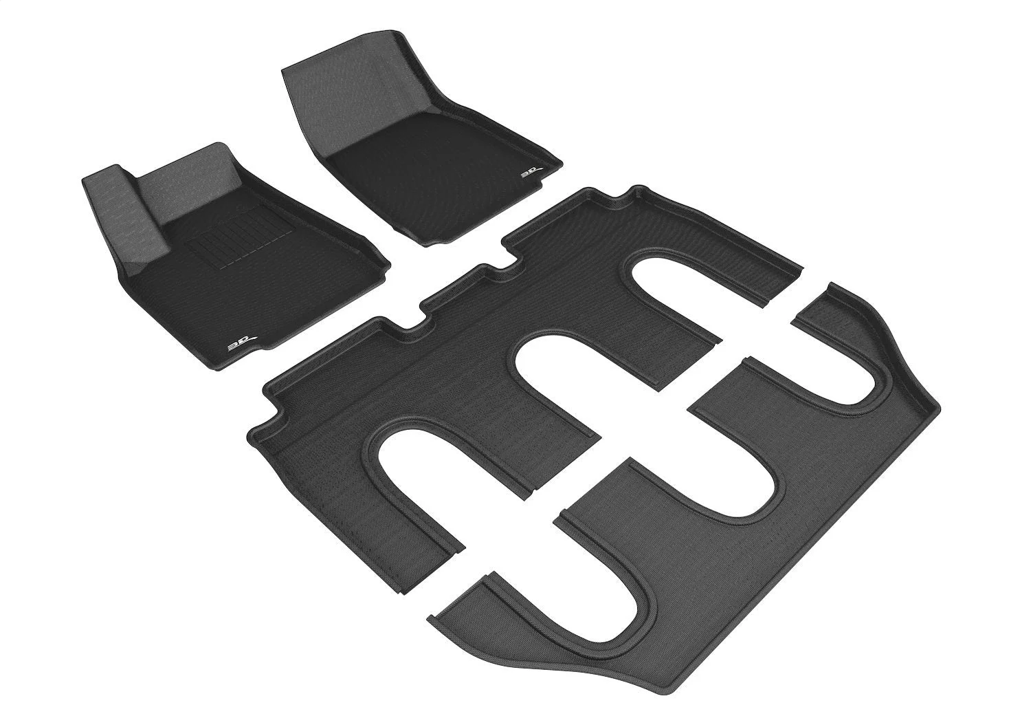 3D MAXpider L1TL00201509 - 2016-2017 Tesla Model X Non-Folding 7-Seats Kagu 1st & 2nd & 3rd Row Floormats - Black
