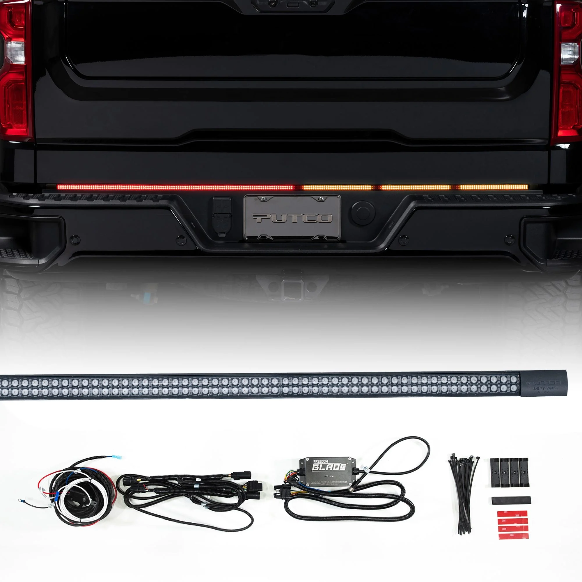 Putco 760060-38 - 2024+ Ford F150 w/Factory LED Tail Light & OBS 60in Freedom Blade Tailgate Light Bar