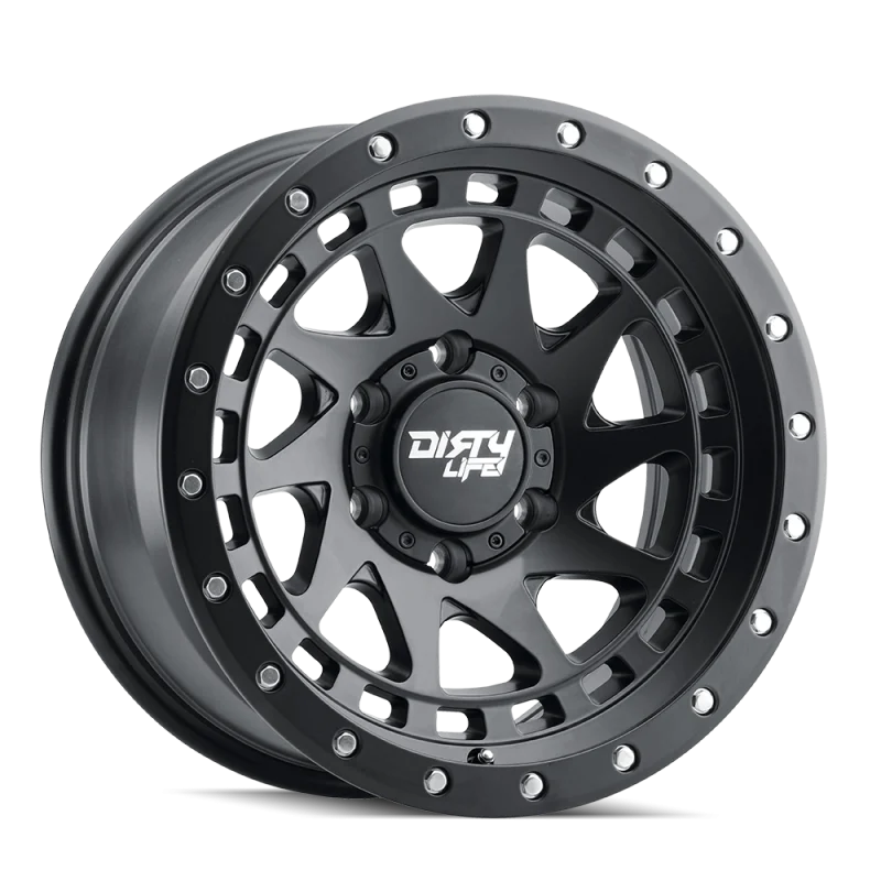 Dirty Life 9311 Enigma Pro 17x9/5x127 BP/-12mm Offset/71.5mm Hub Matte Black Wheel - Beadlock