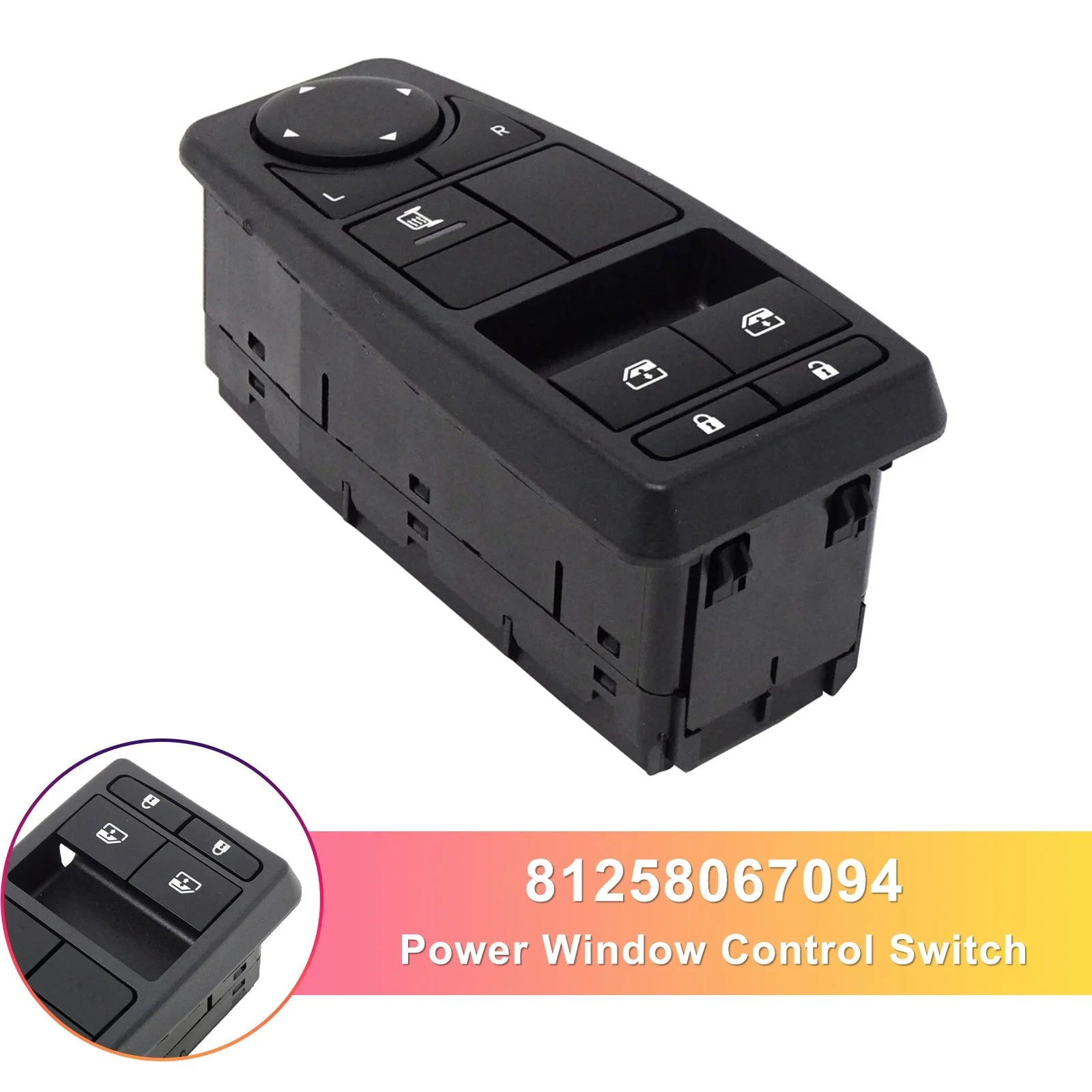 Power Window Control Switch 81258067094 for Man TGA TGS TGX 81258067109