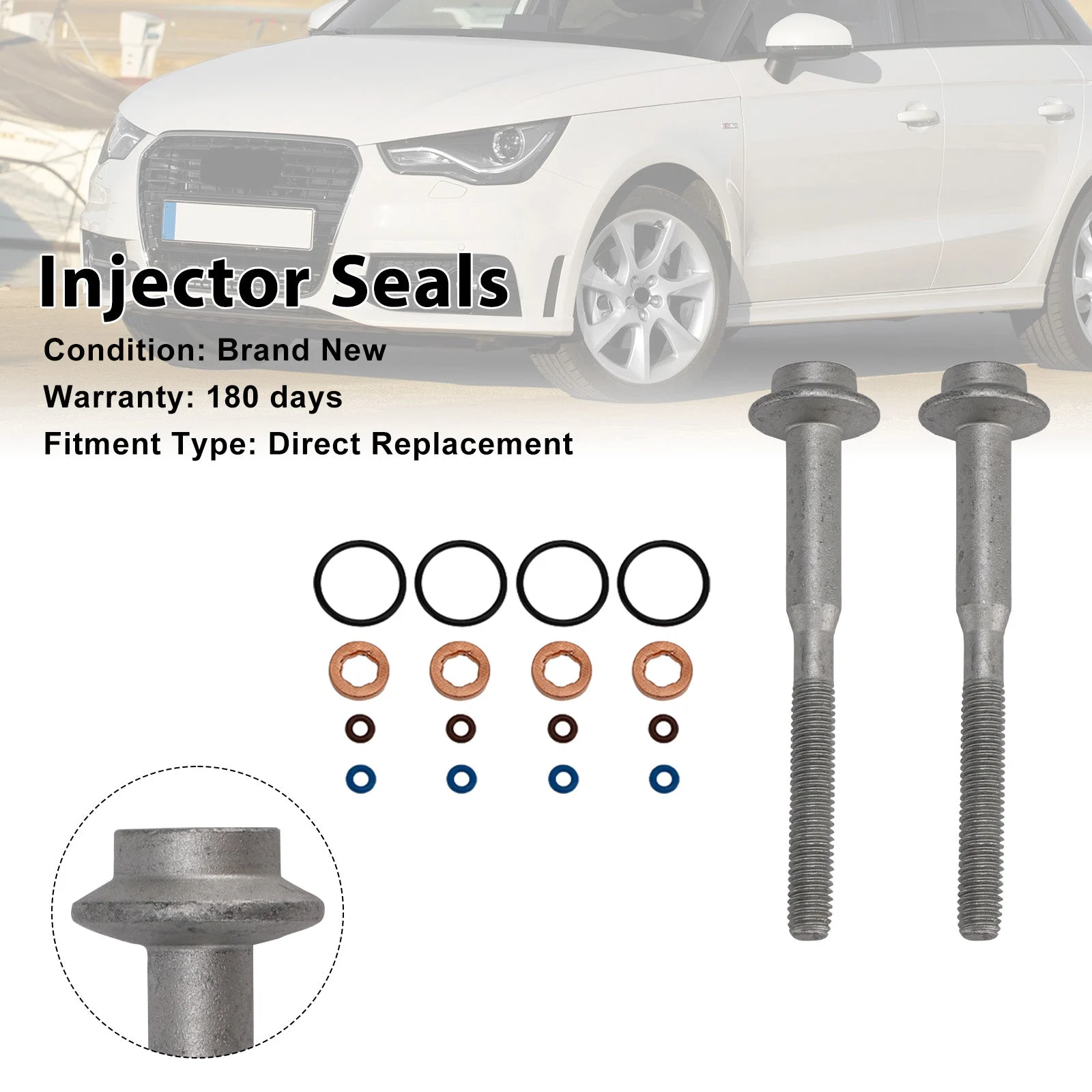 Fuel Injector Ring Washer Seal Bolt 03L130277B Fit VW Caddy 1.6TDI A2C59513554