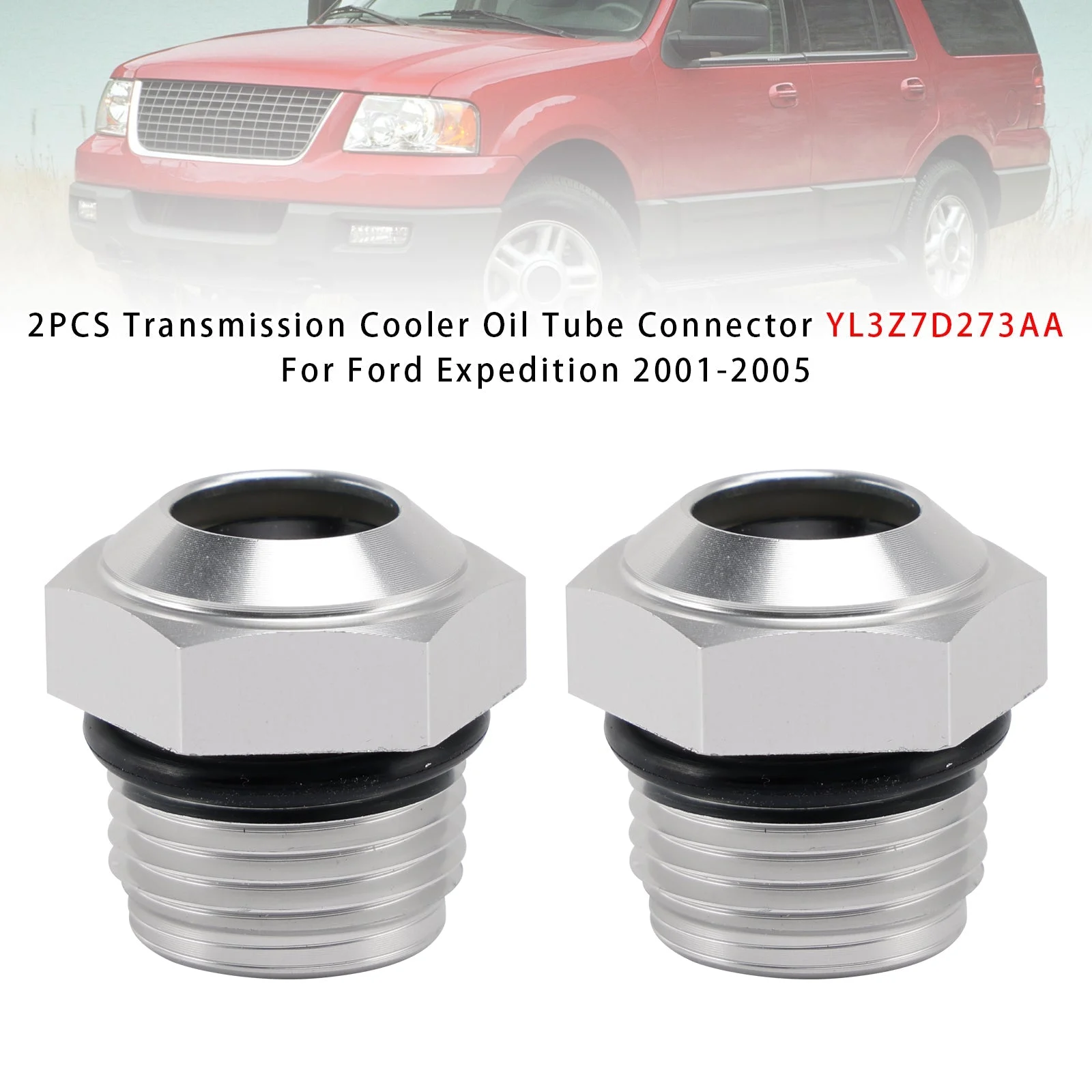 2PCS Transmission Cooler Oil Tube Connector YL3Z7D273AA For Ford Expedition