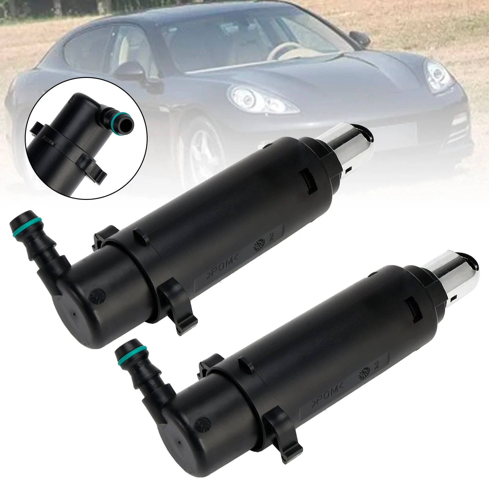 1 Pair Front Headlight Spray Washer Nozzle 97062813300 For Porsche 2010-2016
