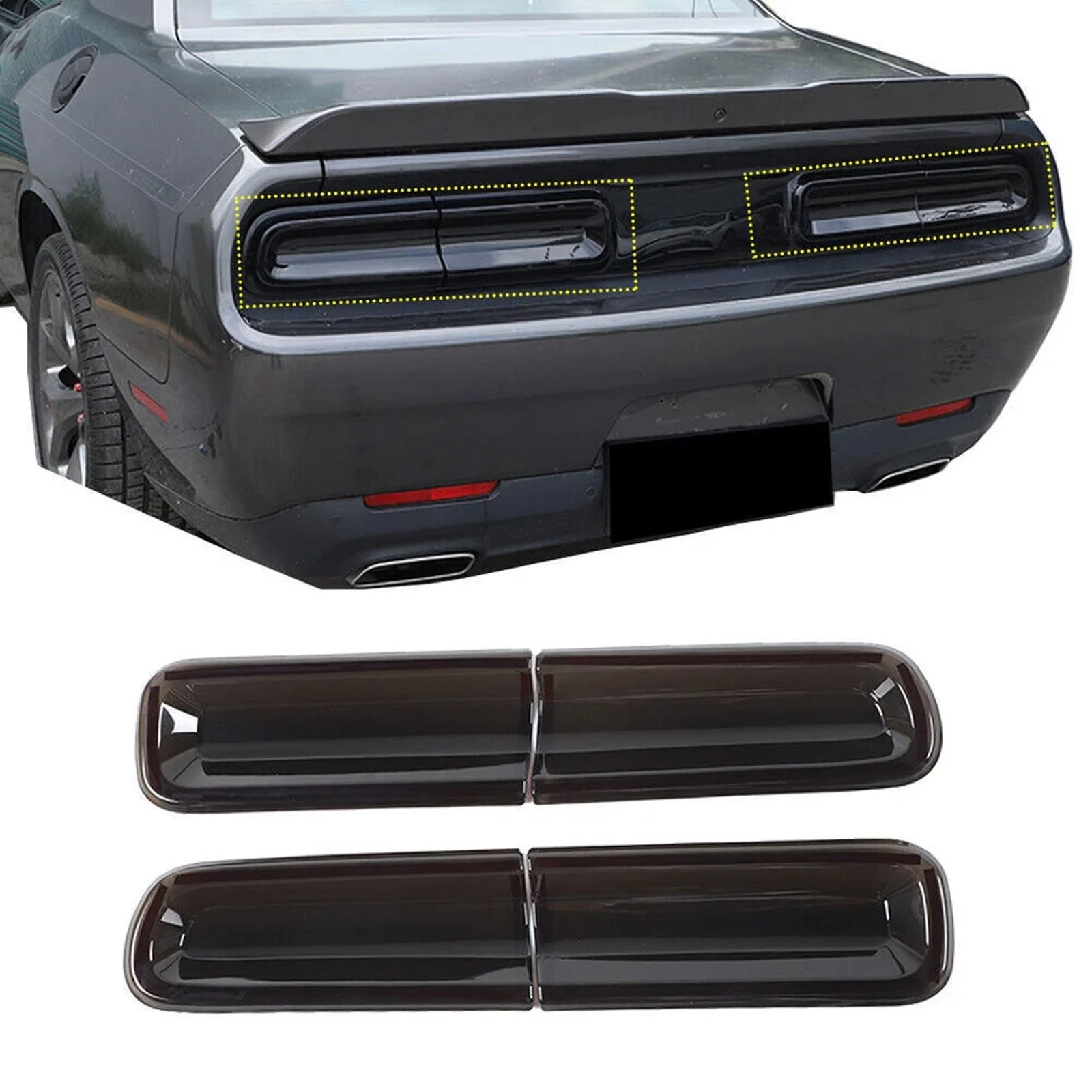 Smoked Tail Light Covers Light Exterior Accessories For Dodge Challenger 15-23