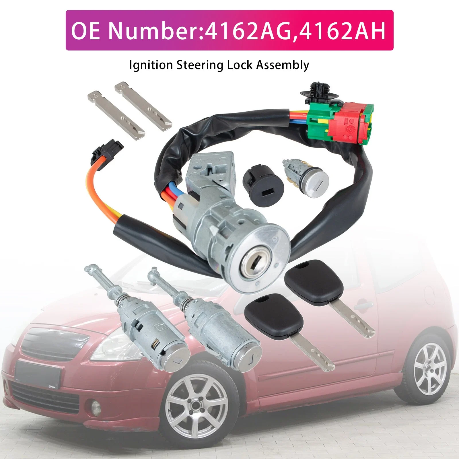 Ignition Steering Lock Assembly 4162AG For Citroen C2/C3 2003-