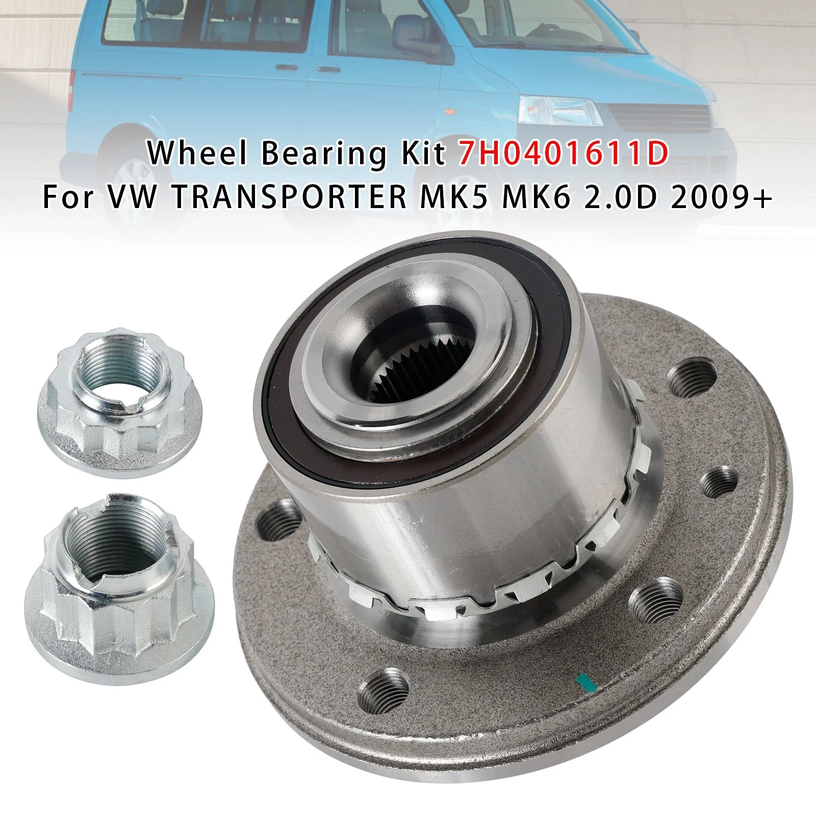 Wheel Bearing Kit 7H0401611D For VW TRANSPORTER MK5 MK6 2.0D 2009+