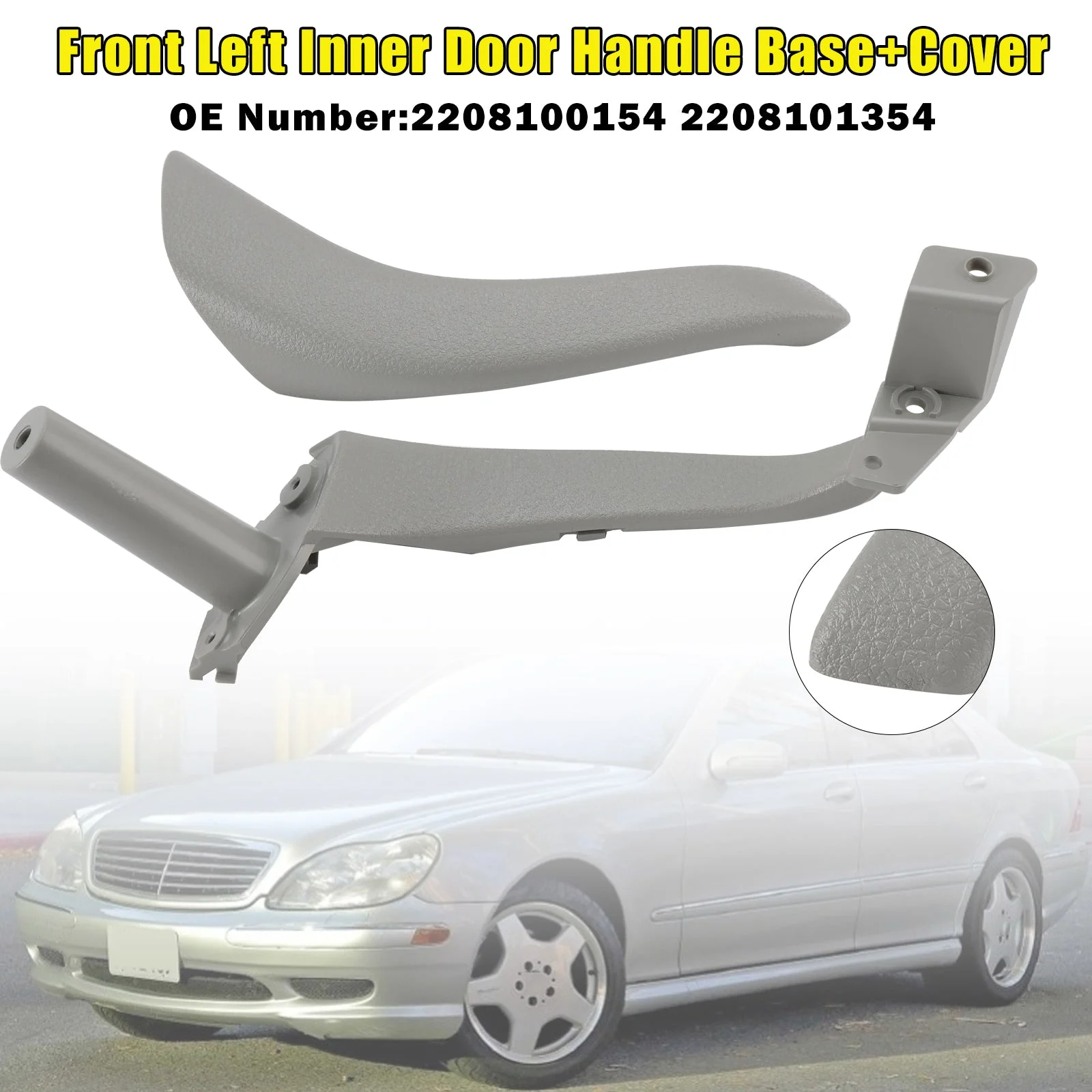 Front Left Inner Door Handle Base+Cover For Benz S-Class W220 1998-2003