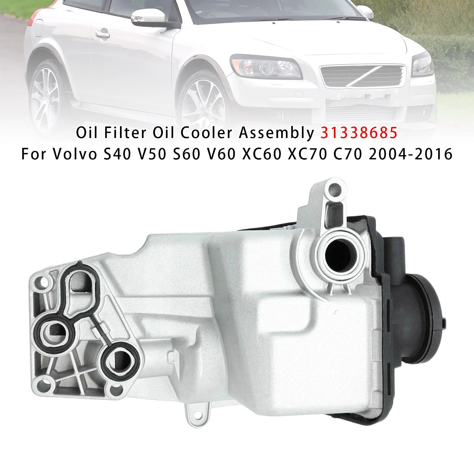 Oil Filter Oil Cooler Assembly For Volvo S40 V50 S60 V60 XC60 XC70 C70 2004-2016