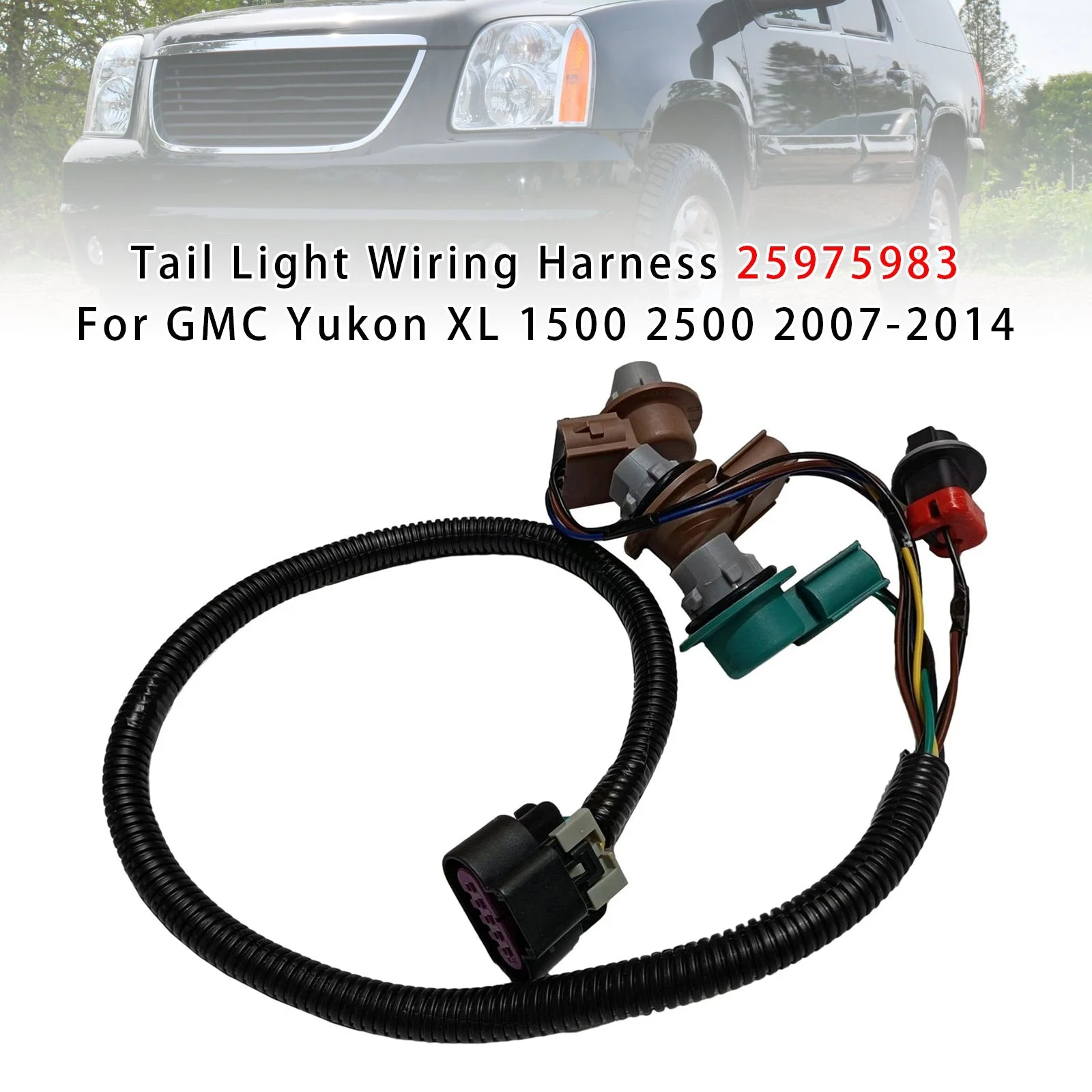Tail Light Wiring Harness 25975983 For GMC Yukon XL 1500 2500 2007-2014