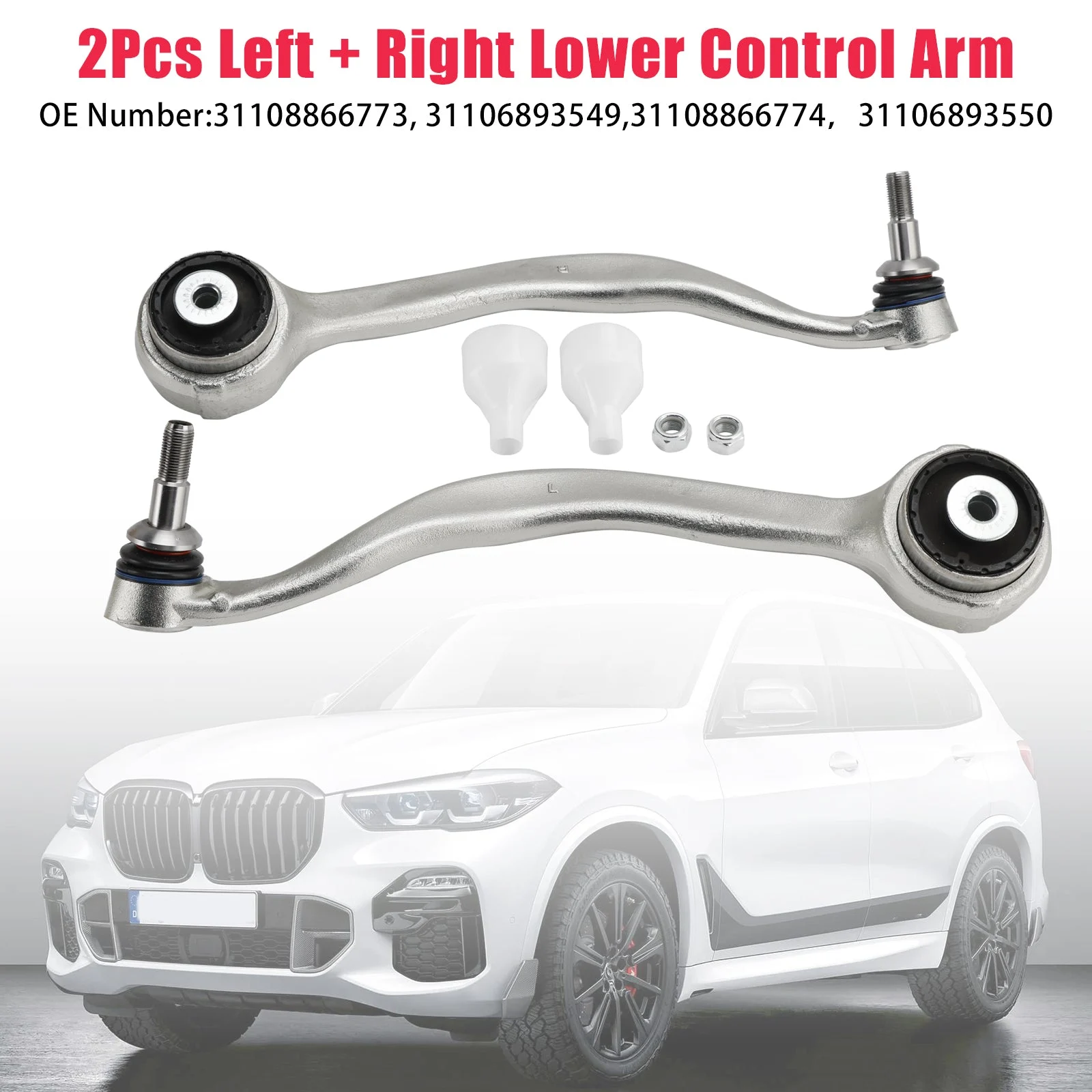 2Pcs Left + Right Lower Control Arm For BMW X5 G05 X6 G06 X7 G07 2019-2024