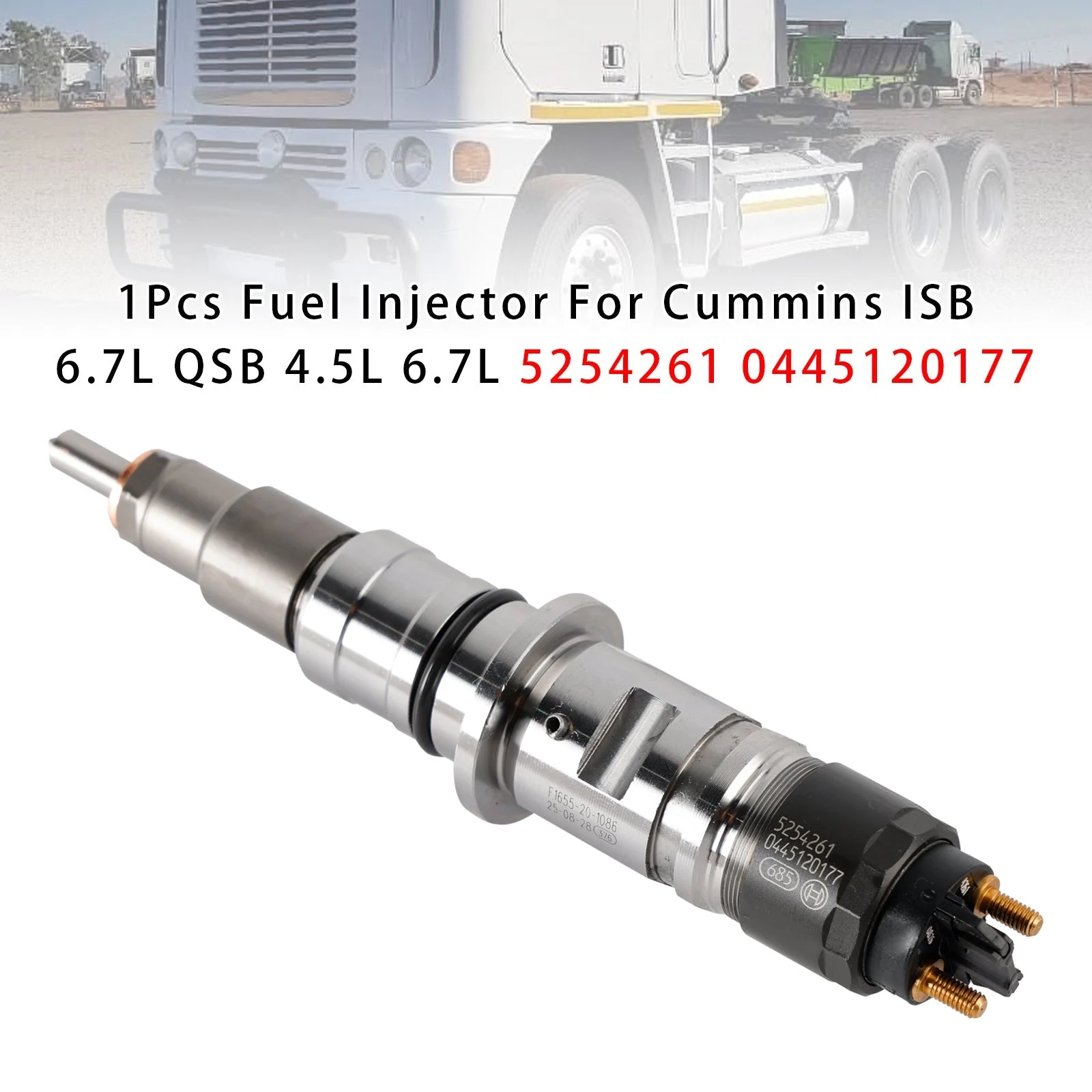1Pcs Fuel Injector For Cummins ISB 6.7L QSB 4.5L 6.7L 5254261 0445120177