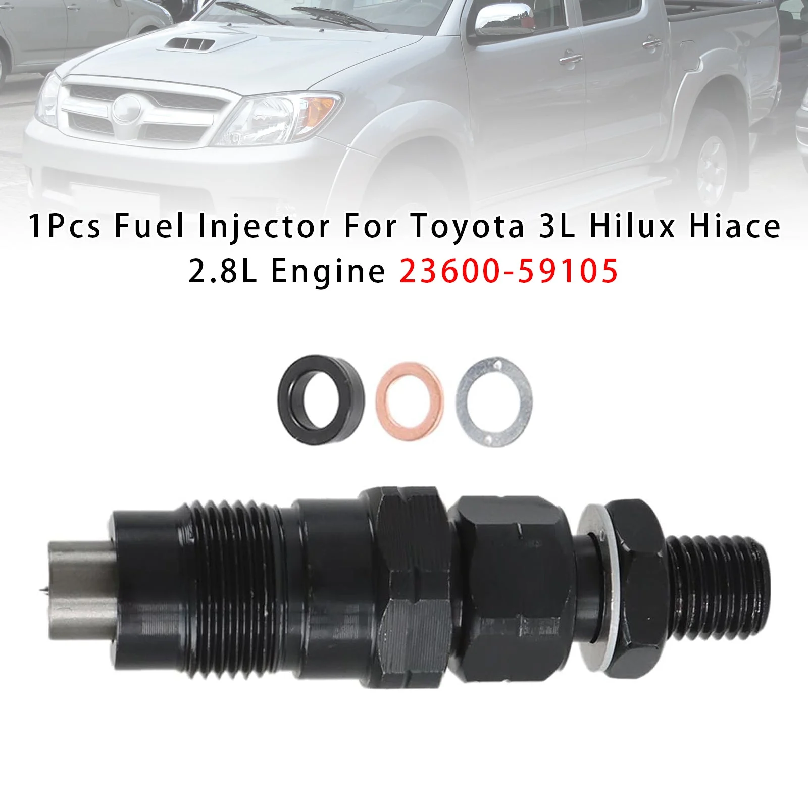 1Pcs Fuel Injector For Toyota 3L Hilux Hiace 2.8L Engine 23600-59105