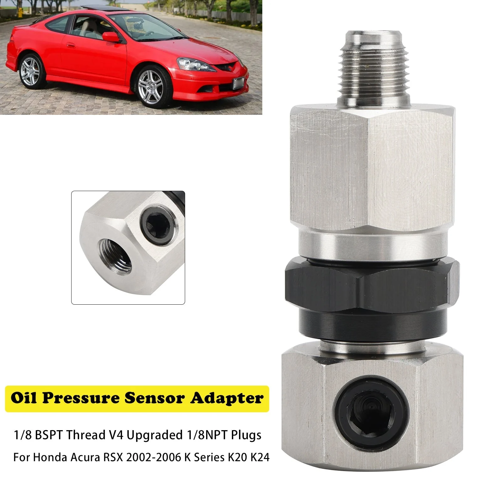 Oil Pressure Sensor Adapter For Honda Acura RSX 2002-2006 K Series K20 K24