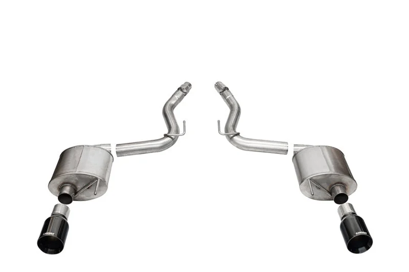 Corsa 24+ Frd MustangGT Touring Axle-Back Ex.Sys 3.0in Dual Rear Exit w/4.5in Blk PVD StraightCutTip