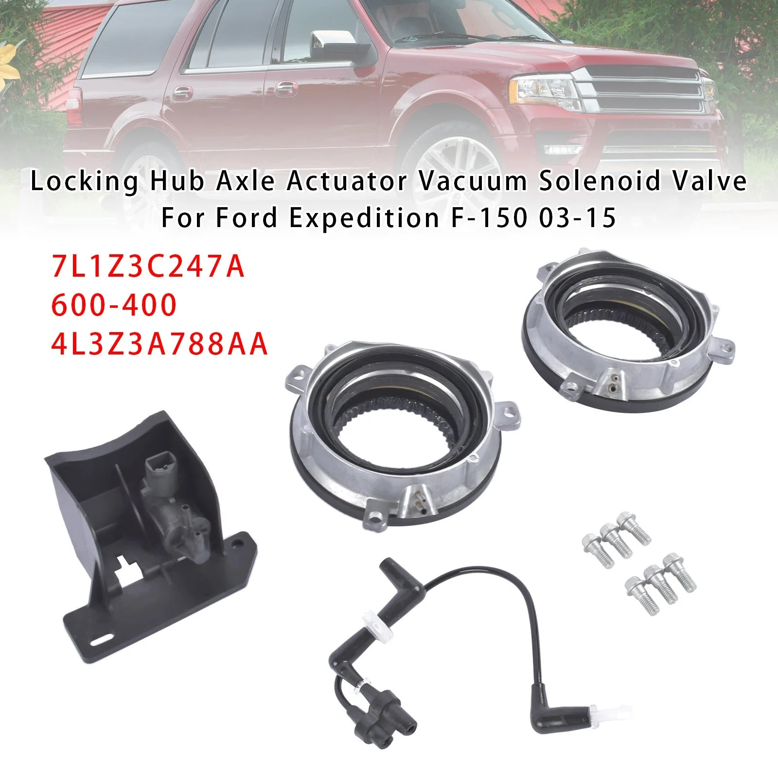 Locking Hub Axle Actuator Vacuum Solenoid Valve For Ford Expedition F-150 03-15
