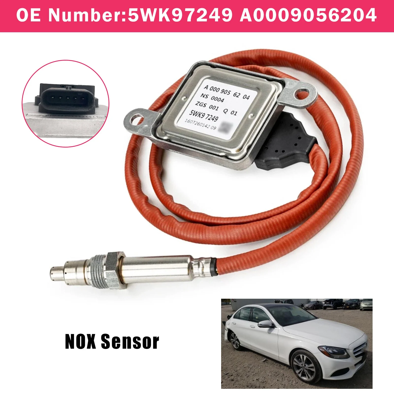 NOX Sensor 5WK97249 A0009056204 For Mercedes-Benz C-Class (W205) 2015-2018