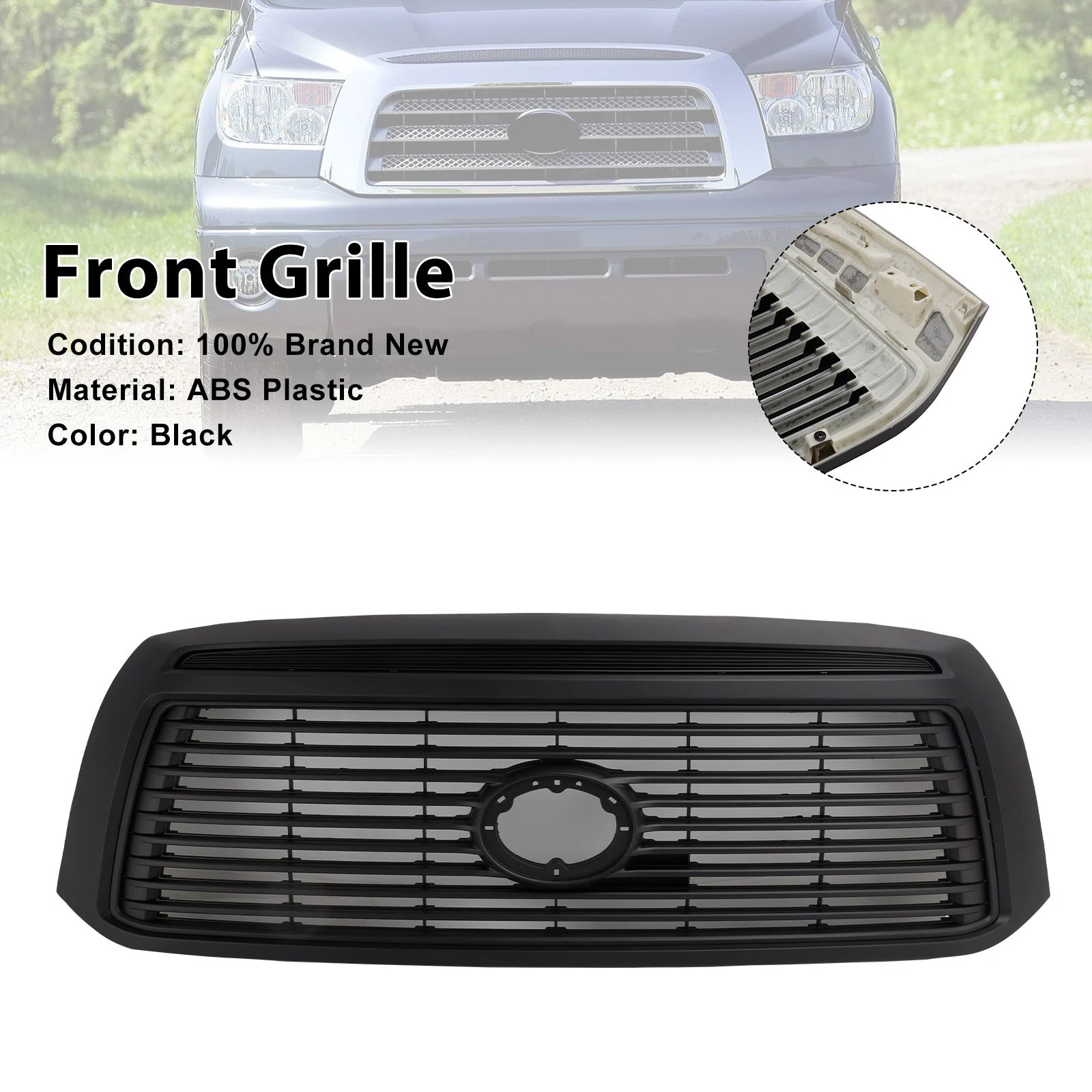 Matte Black Front Bumper Grill Grille Fit Toyota Tundra 2010-2013