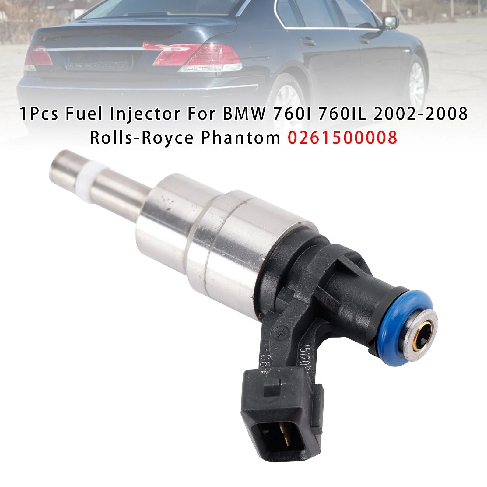 1Pcs Fuel Injector For BMW 760I 760IL 2002-2008 Rolls-Royce Phantom 0261500008