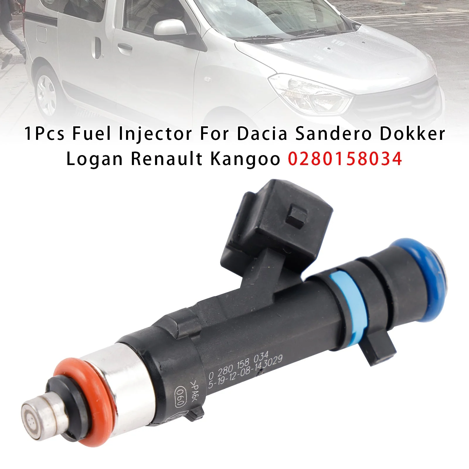 1Pcs Fuel Injector For Dacia Sandero Dokker Logan Renault Kangoo 0280158034