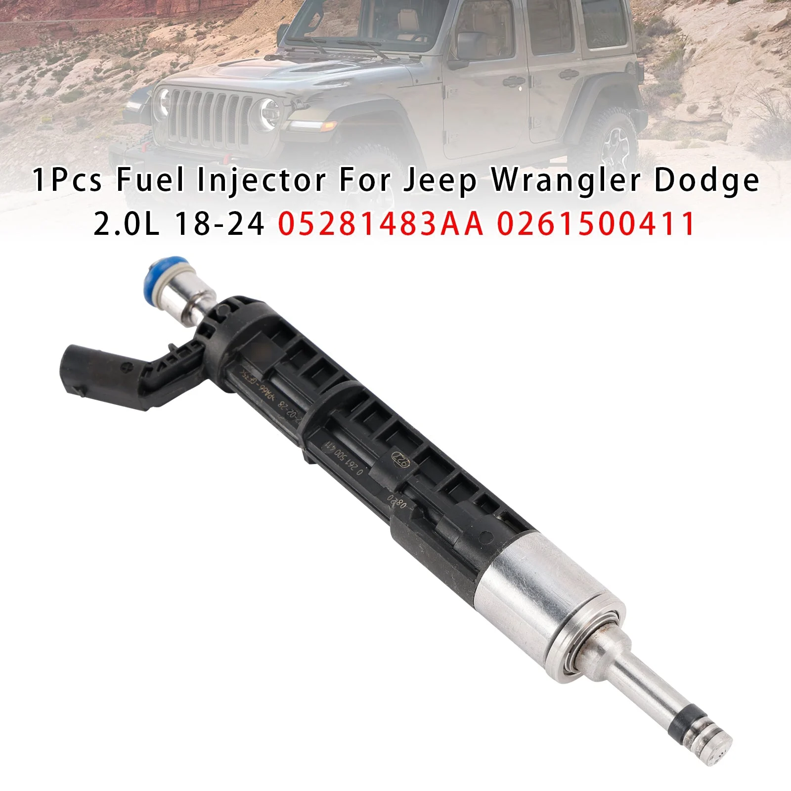 1Pcs Fuel Injector For Jeep Wrangler Dodge 2.0L 18-24 05281483AA 0261500411
