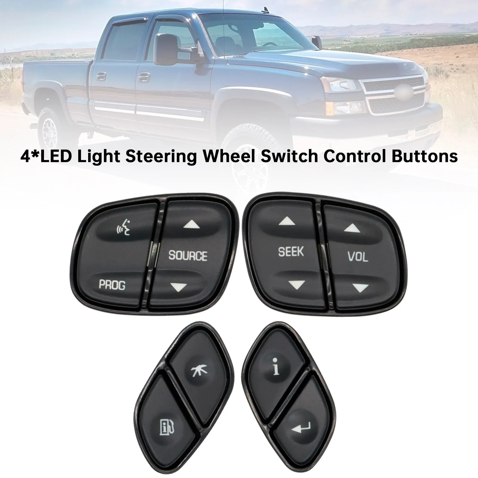 4Light Steering Wheel Switch Control Buttons For Chevy Suburban 2003-2006