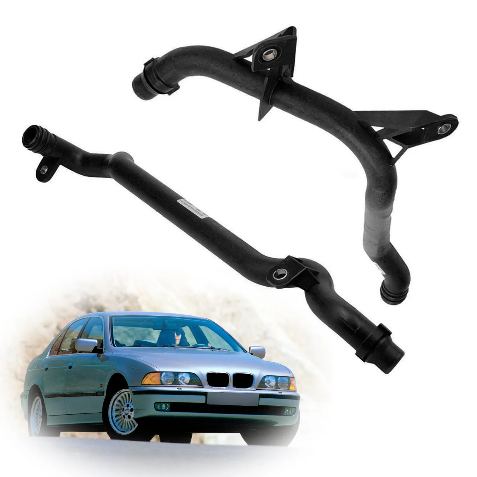 2*Water Engine Heater Inlet Coolant Pipe For BMW E46 E83 X3 E53 X5