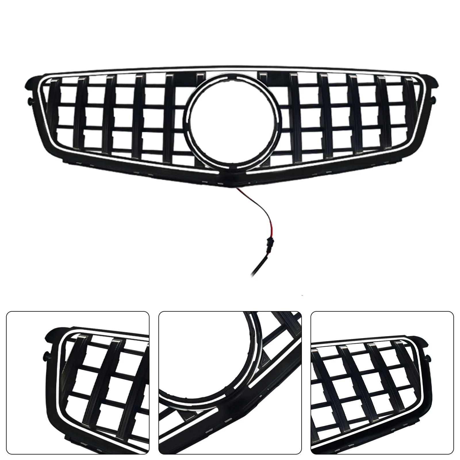 GT-Style Front Bumper Grill Grille Fit Benz C-Class W204 C300 C350 2008-2014