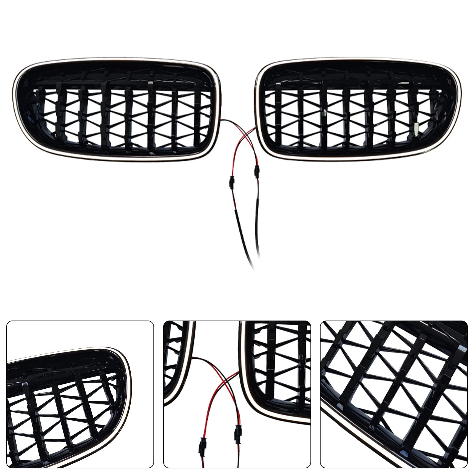 Gloss Black Kidney Bumper Grill Grille Fit BMW 5 Series F10 F11 2010-2016