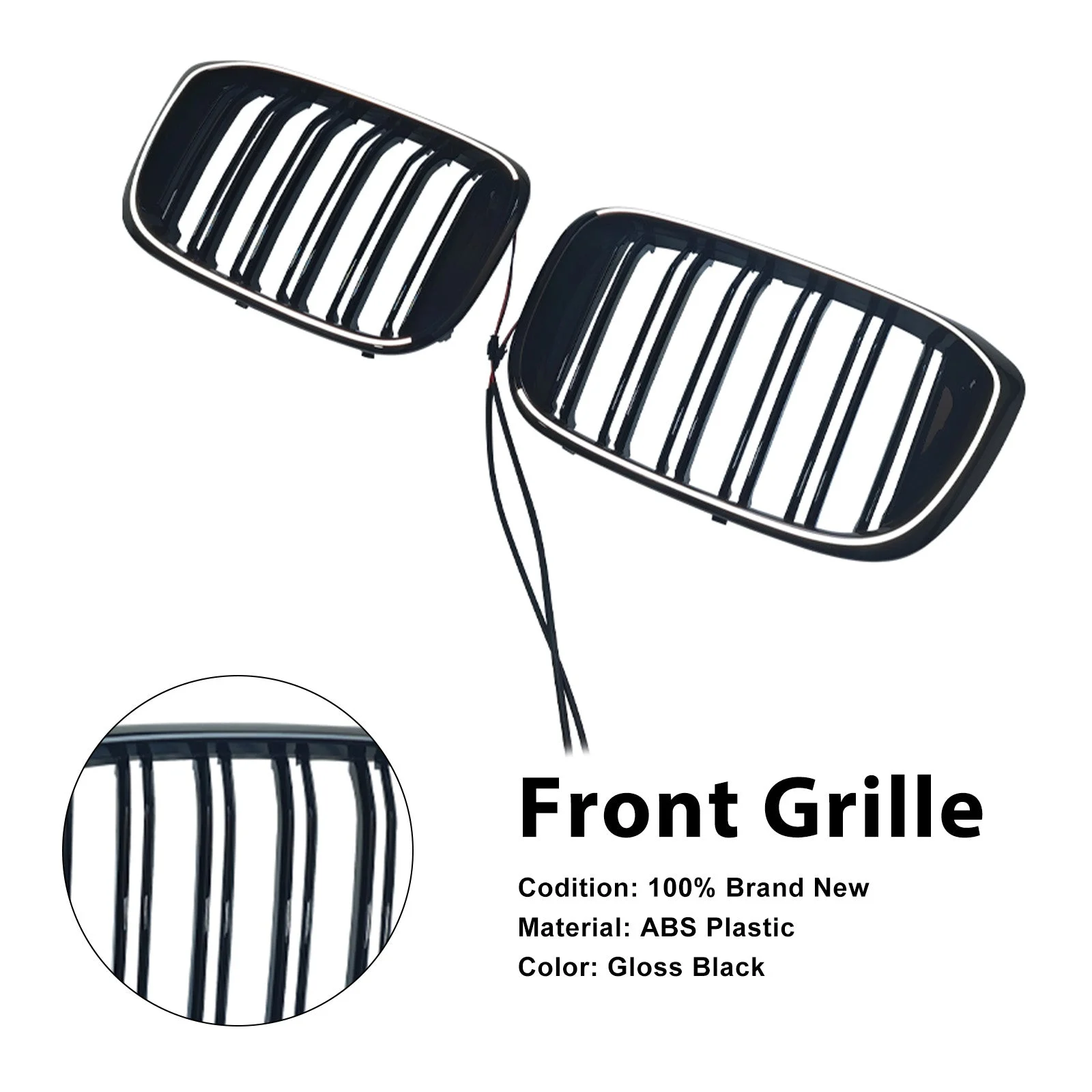 Front Kidney Mesh Grille Grill Fit BMW X4 G02 X3 G01 G08 2018-2021 Pre-Facelift
