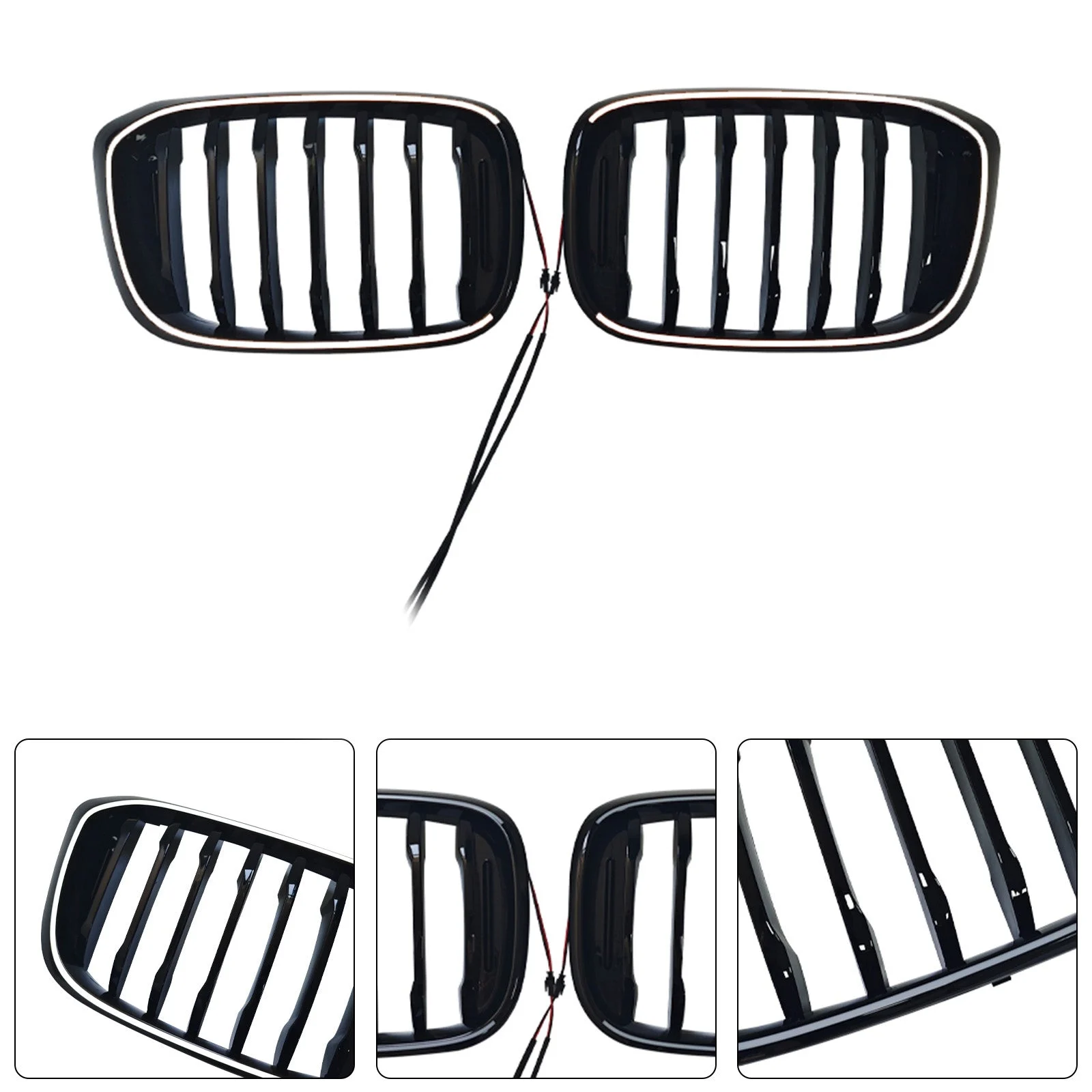 Gloss Black Front Kidney Grill Grille Fit BMW X4 G02 X3 G01 G08 2018-2021