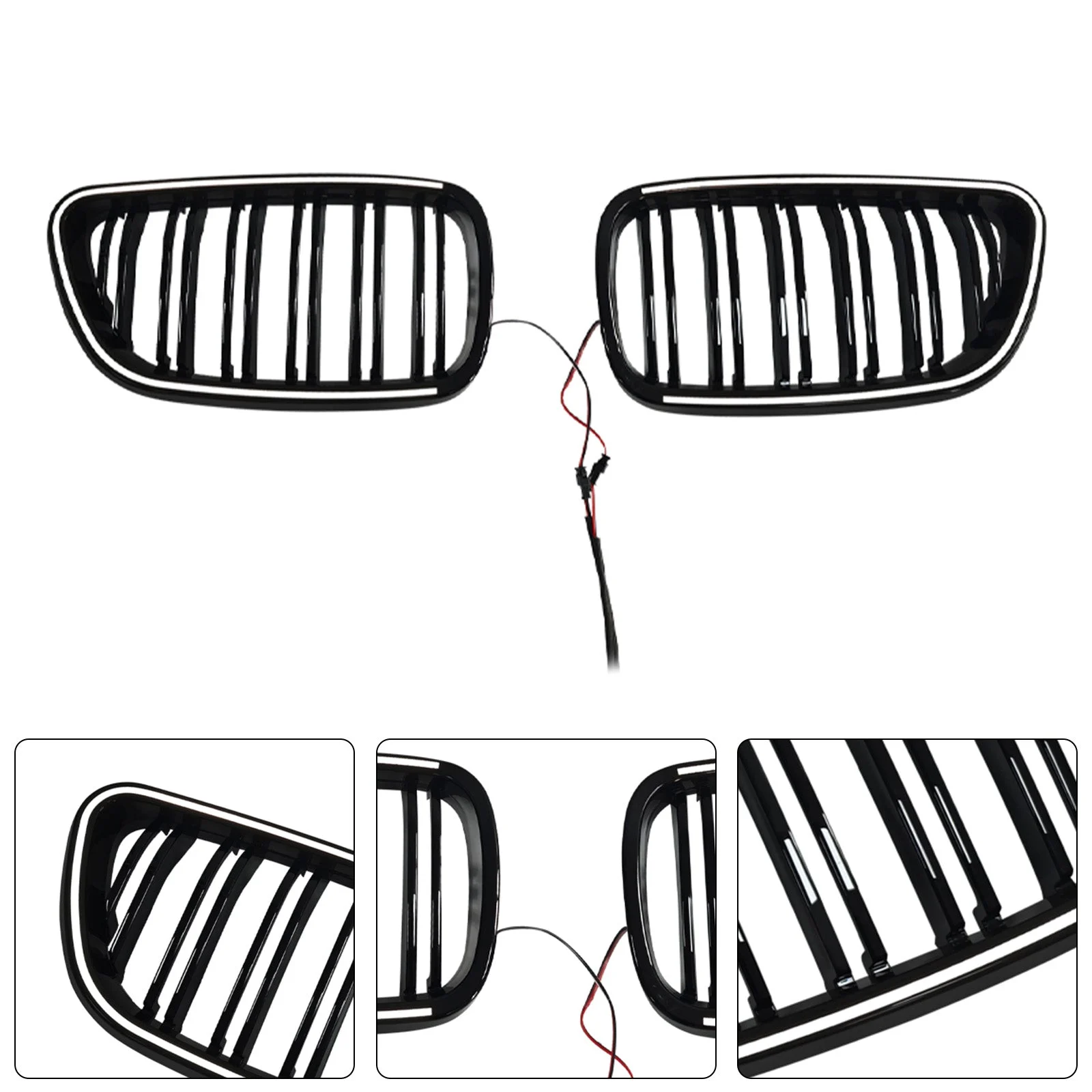 Front Kidney Grill Grille Fit BMW 2 Series F22 F23 F24 2014-2018 Gloss Black