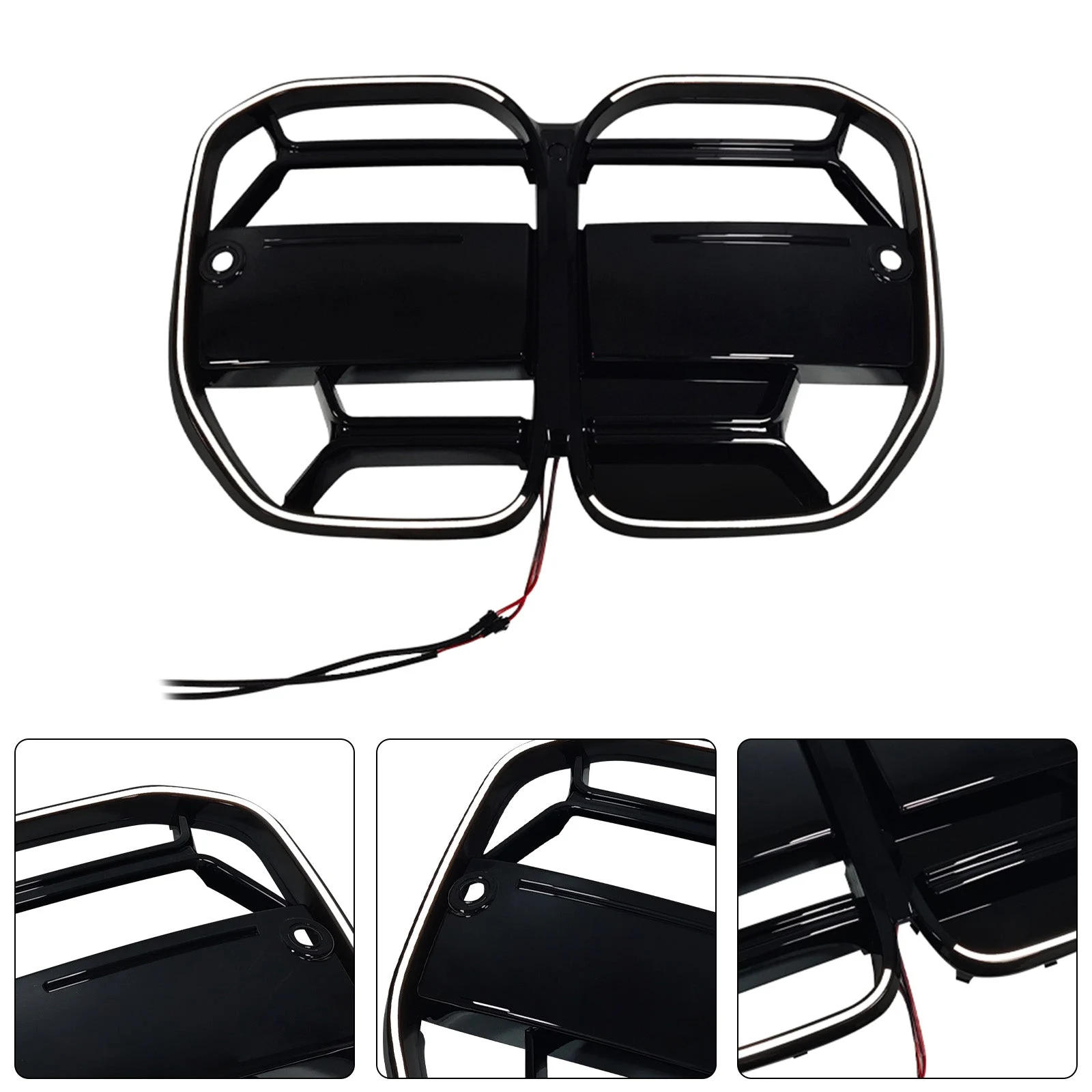 CS-Style Front Bumper Grille Grill Fit BMW 4 Series G22 G23 G82 2020-25 W/O ACC