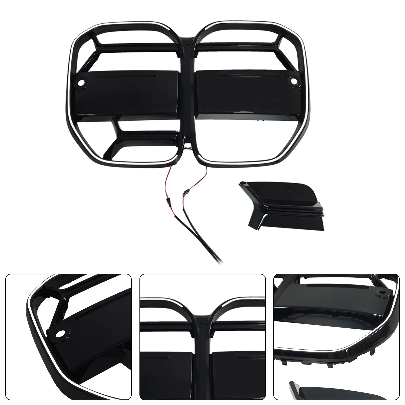 CS-Style Front Bumper Grille Grill Fit BMW 4 Series G22 G23 G82 2020-25 W/ ACC