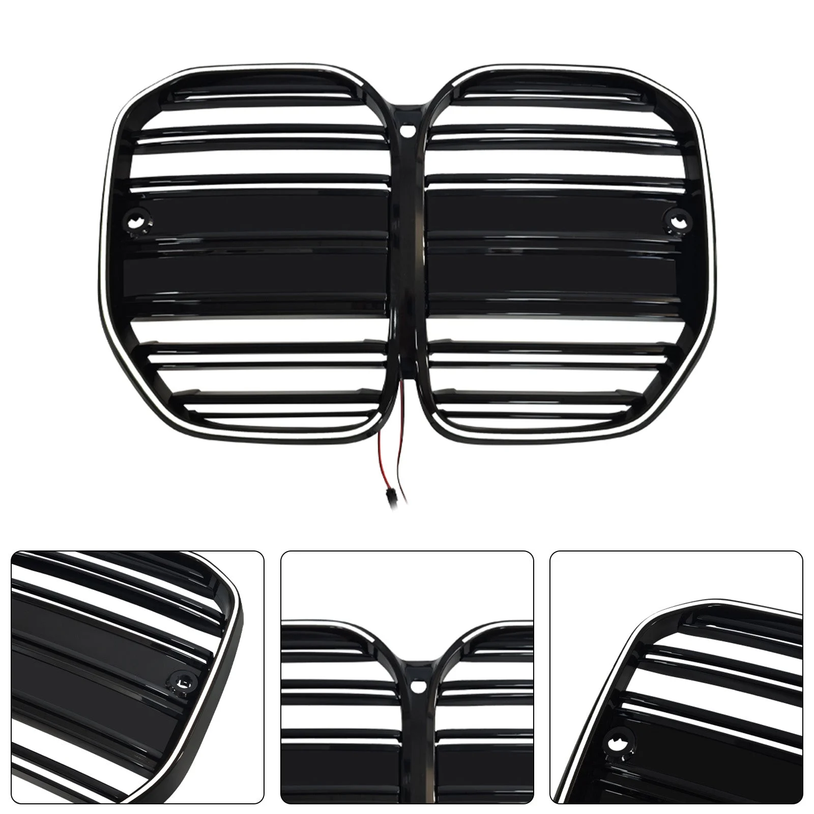 M4-Style Front Bumper Grille Grill Fit BMW 4 Series G22 G23 G82 2020-25 W/O ACC