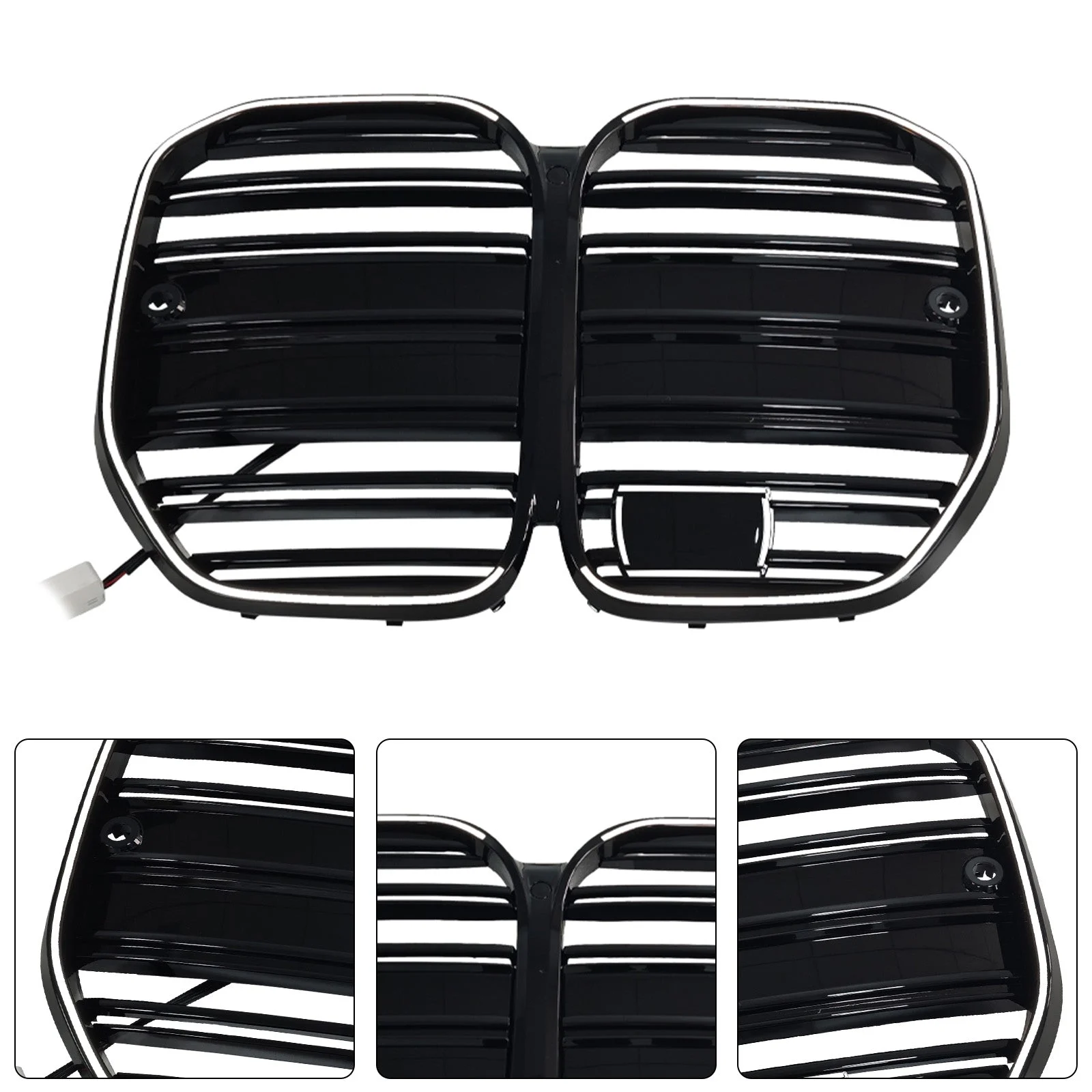 M4-Style Front Bumper Grille Grill Fit BMW 4 Series G22 G23 G82 2020-25 W/ ACC