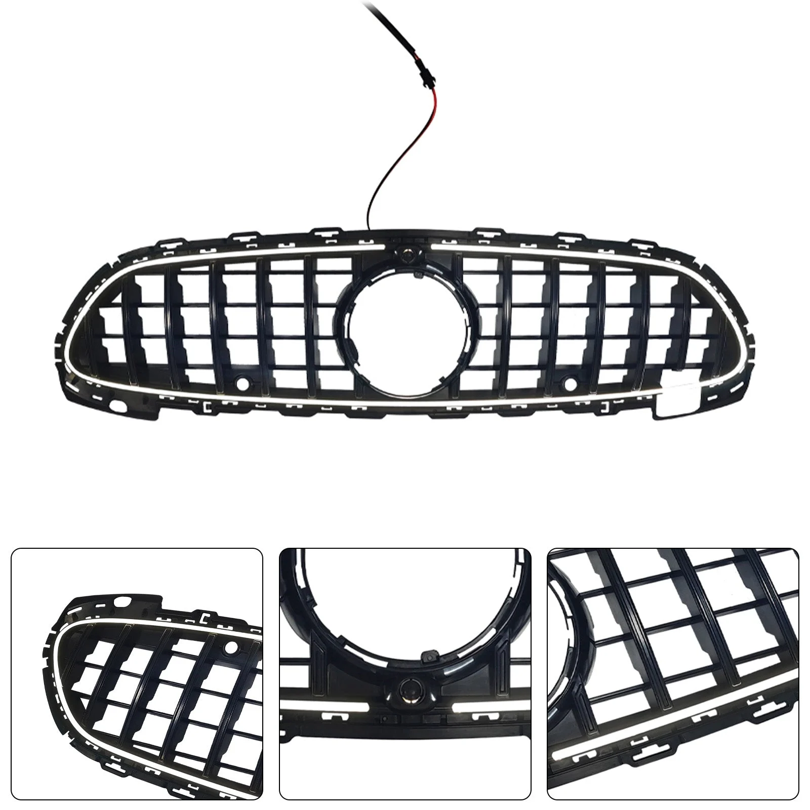 GTR-Style Front Bumper Grille Grill Fit Mercedes Benz W206 2022-2026 W/Camera