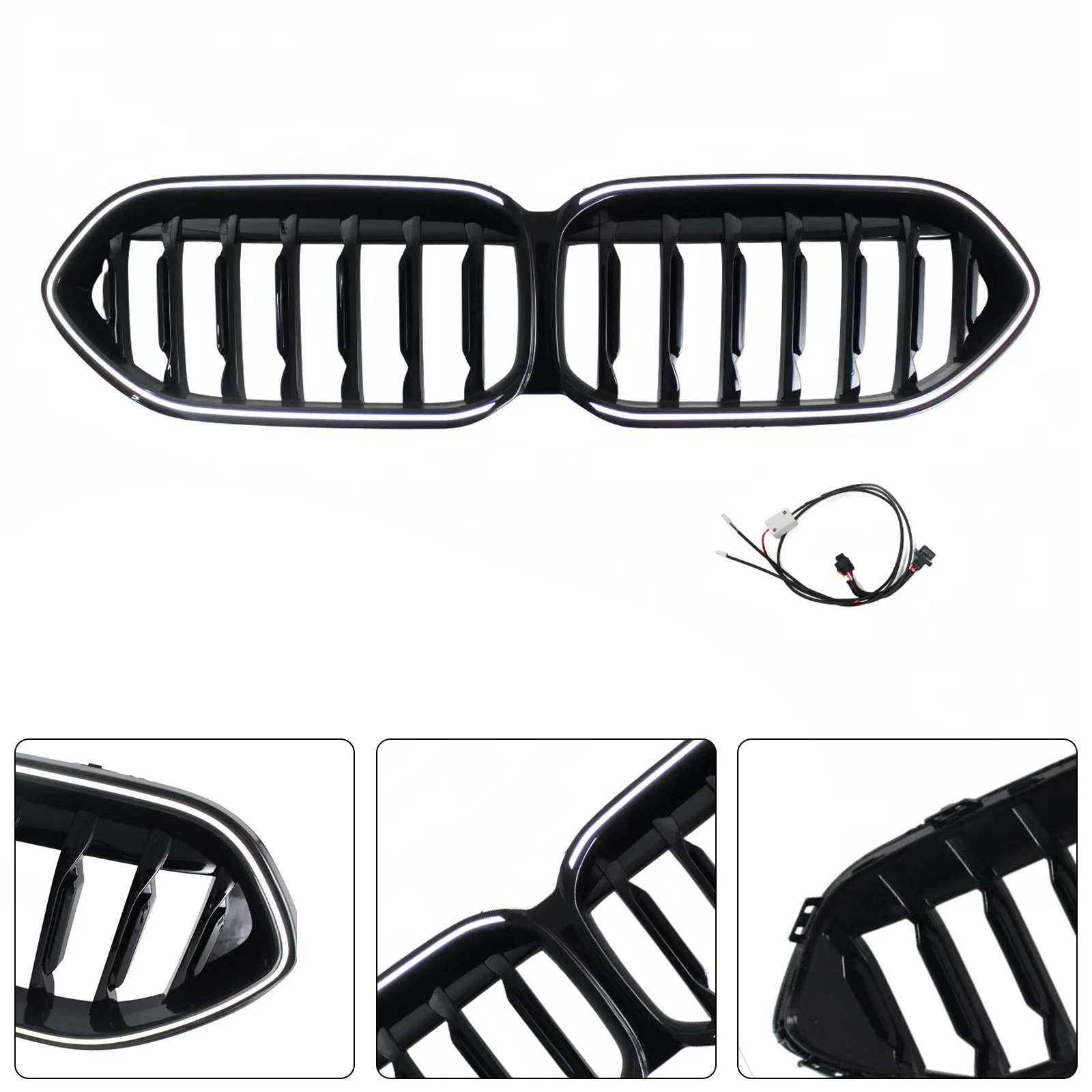 Gloss Black Front Bumper Grill Grille Fit BMW 2 Series F44 2020-2023 Coupe