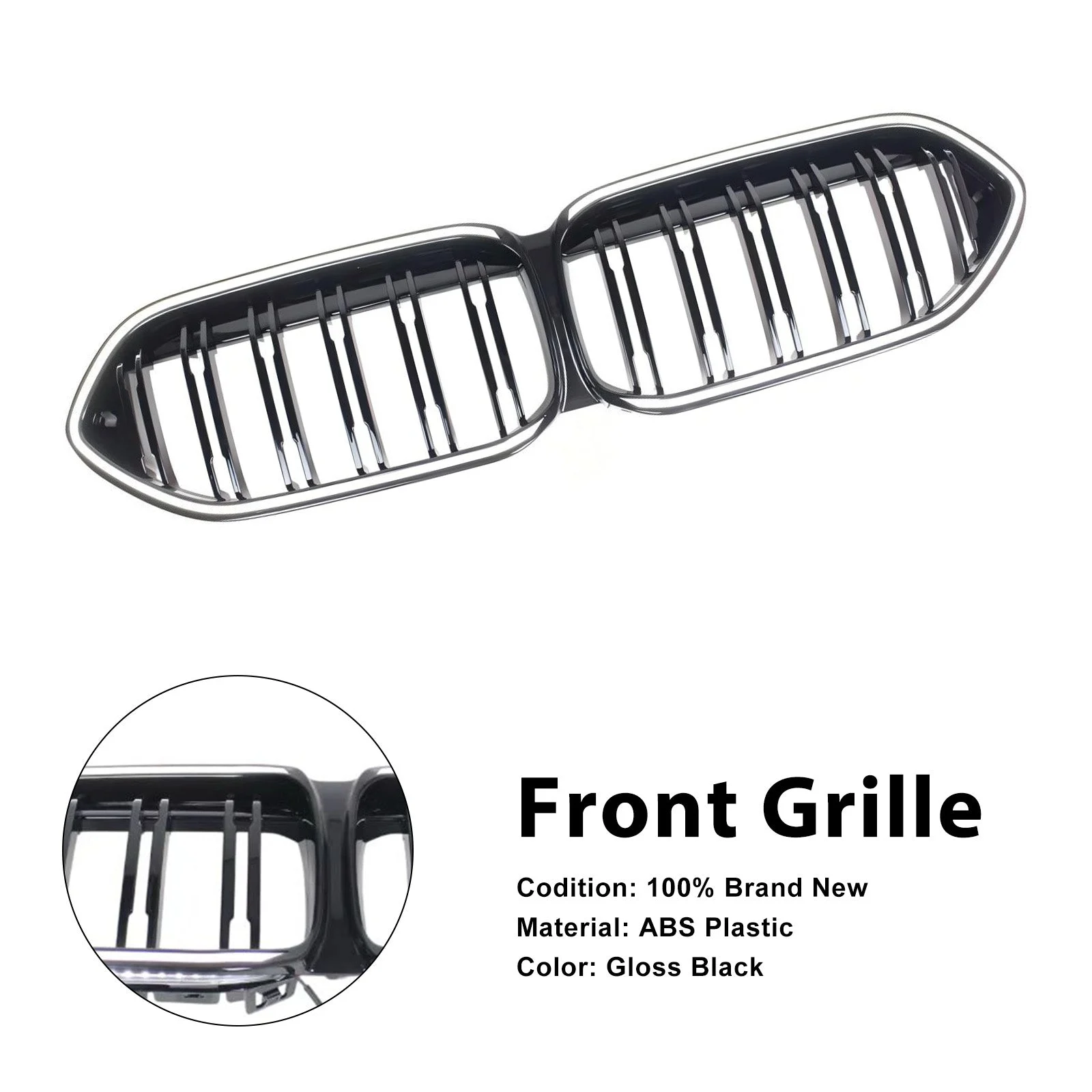 Gloss Black Front Bumper Grille Grill Fit BMW 2 Series F44 2020-2023 Coupe