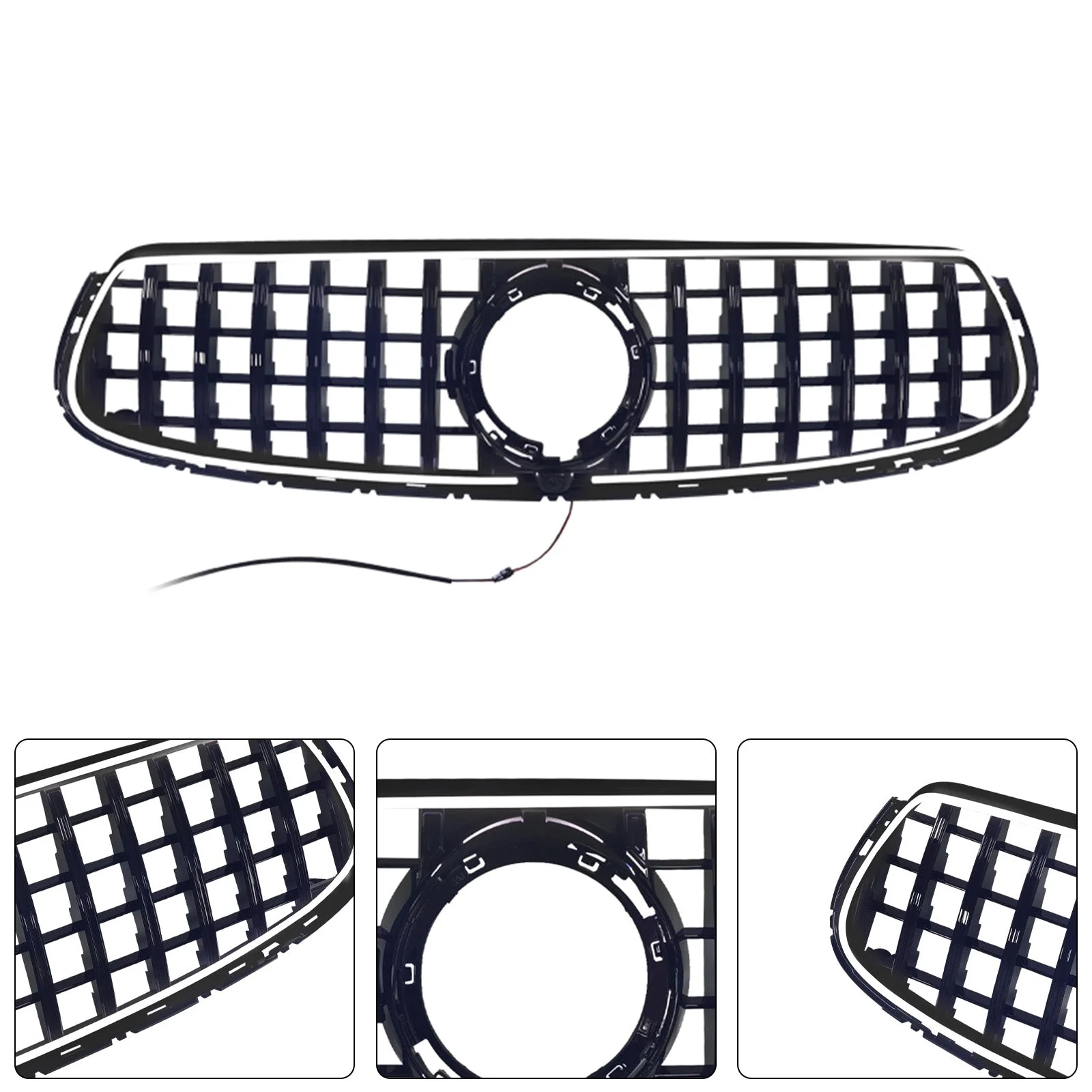 GT-Style Front Bumper Grille Fit Mercedes-Benz X253 GLC250 GLC300 2020-2022