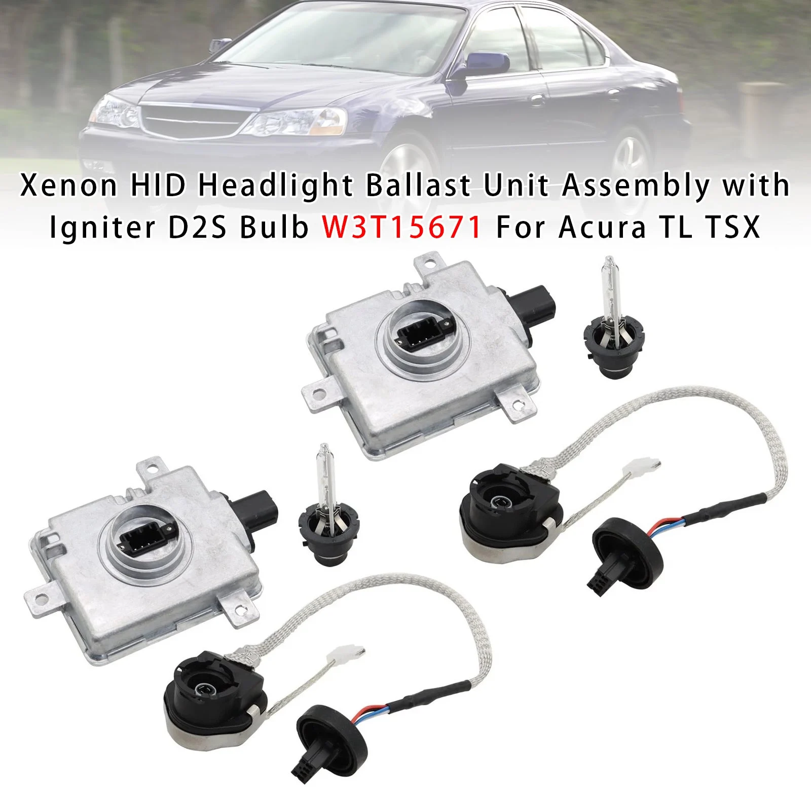 Xenon HID Headlight Ballast Unit Assembly with Igniter D2S Bulb For Acura TL TSX
