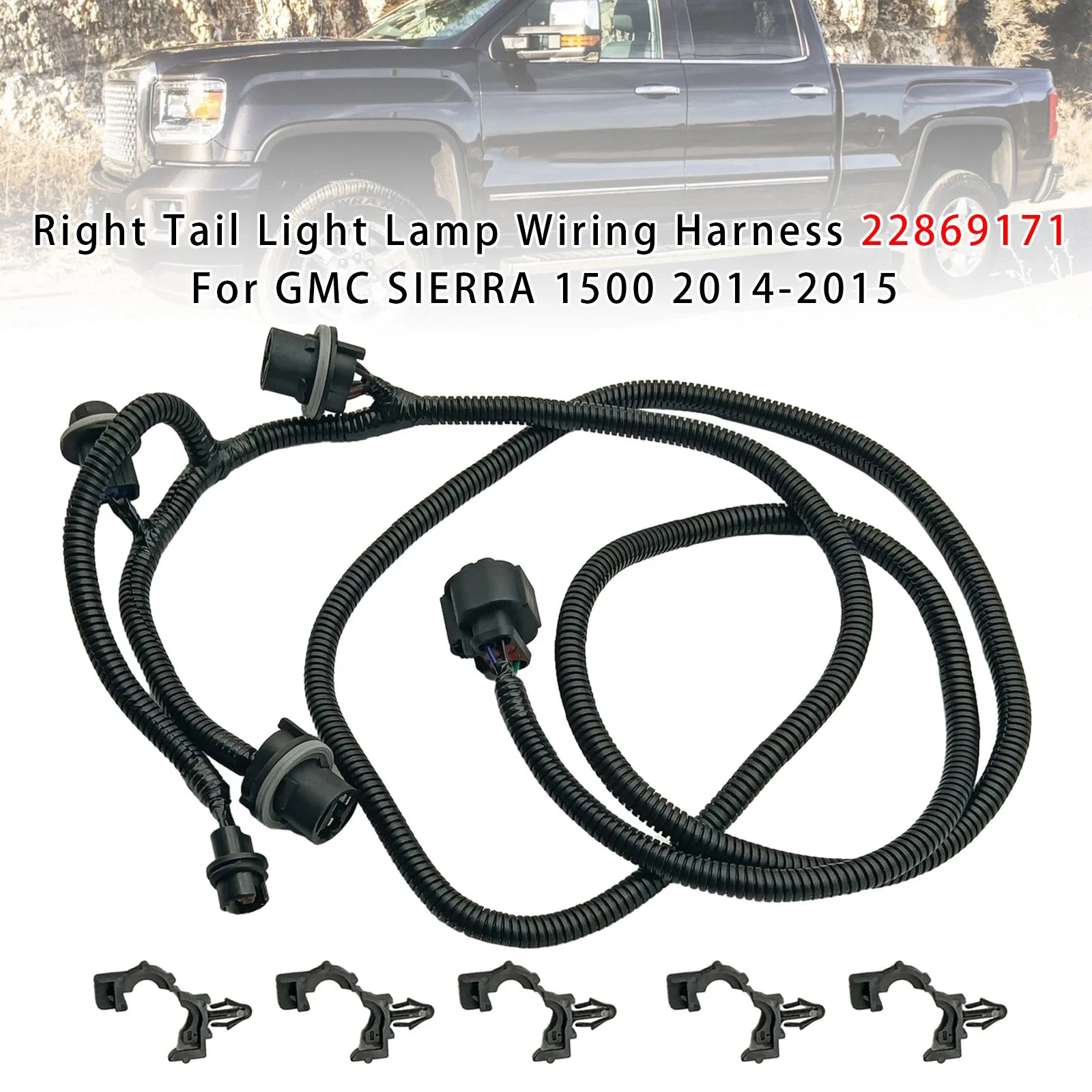 Right Tail Light Lamp Wiring Harness 22869171 For GMC SIERRA 1500 2014-2015