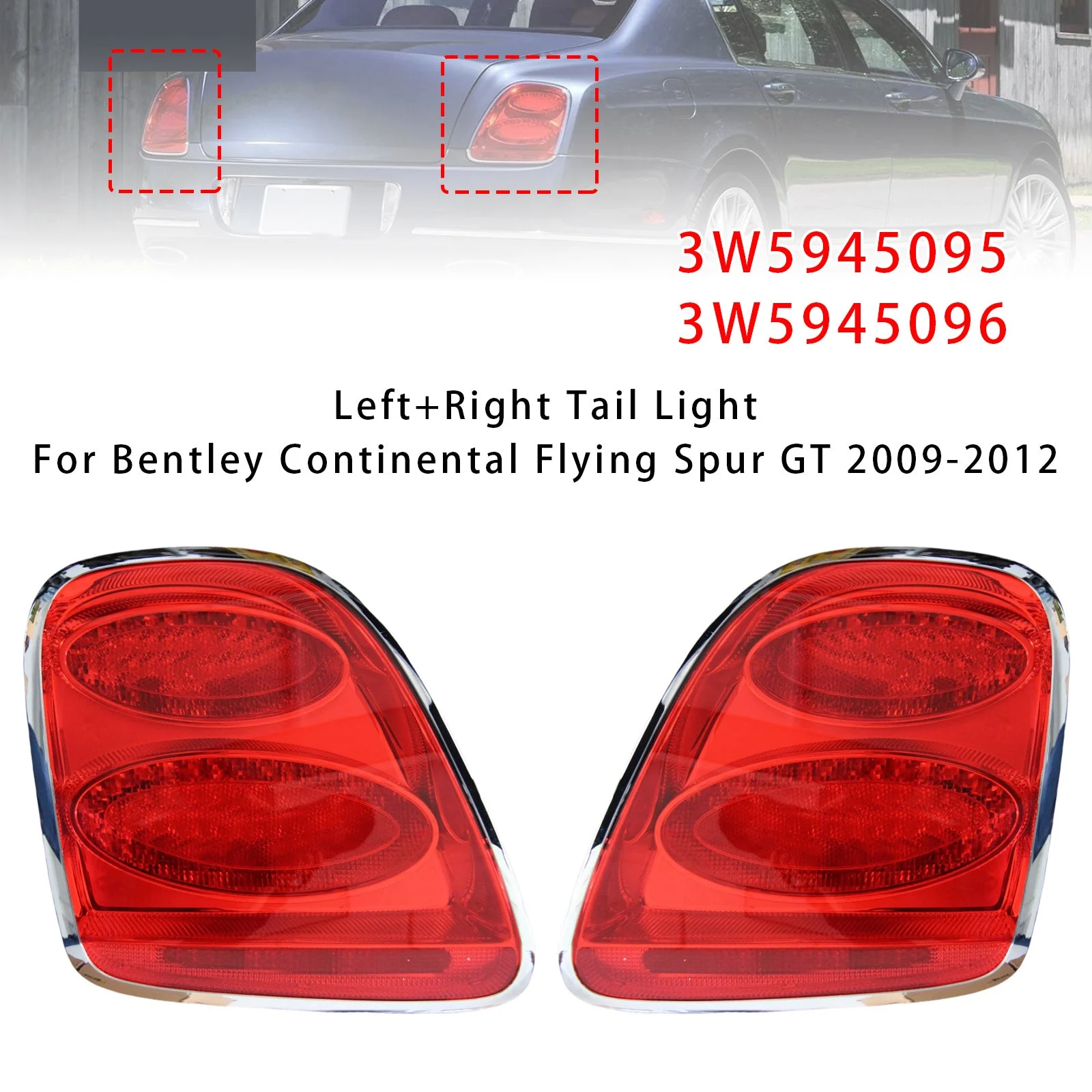 Left+Right Tail Light For Bentley Continental Flying Spur GT 2009-2012