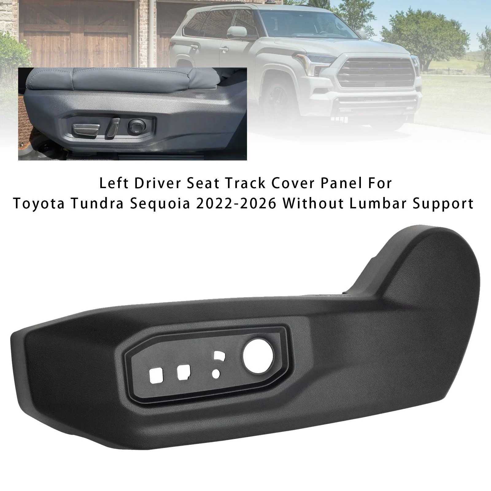 Left Driver Seat Track Cover For Tundra Sequoia 2022-2026 Without Lumbar Support