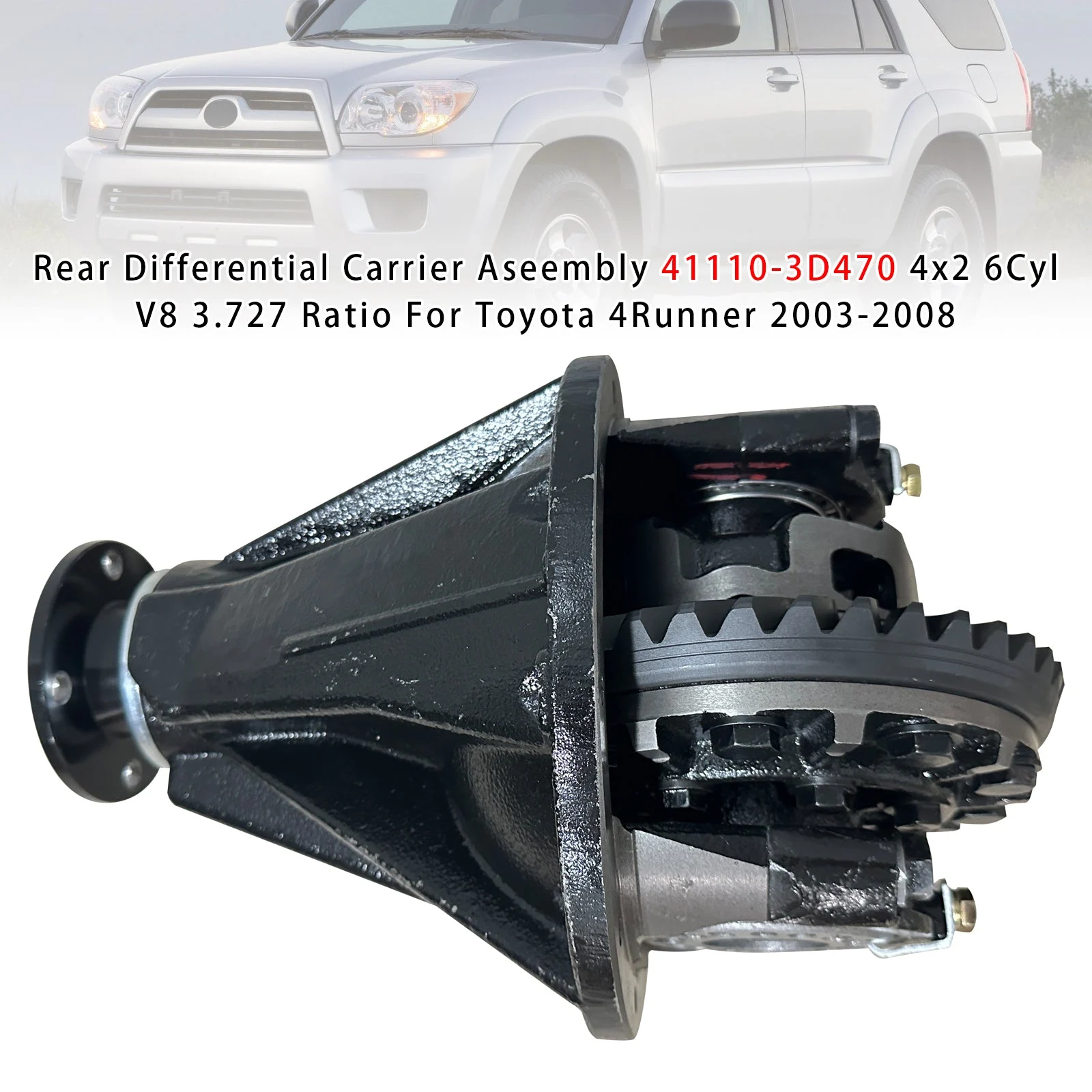Rear Differential Carrier 4x2 6Cyl V8 3.727 Ratio For Toyota 4Runner 2003-2008