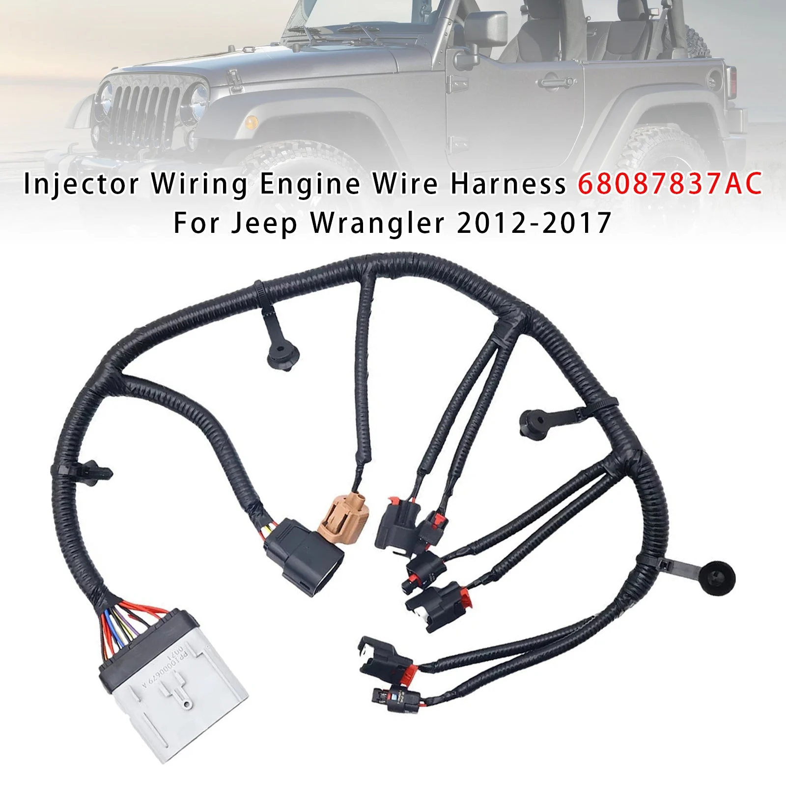 Injector Wiring Engine Wire Harness 68087837AC For Jeep Wrangler 2012-2017