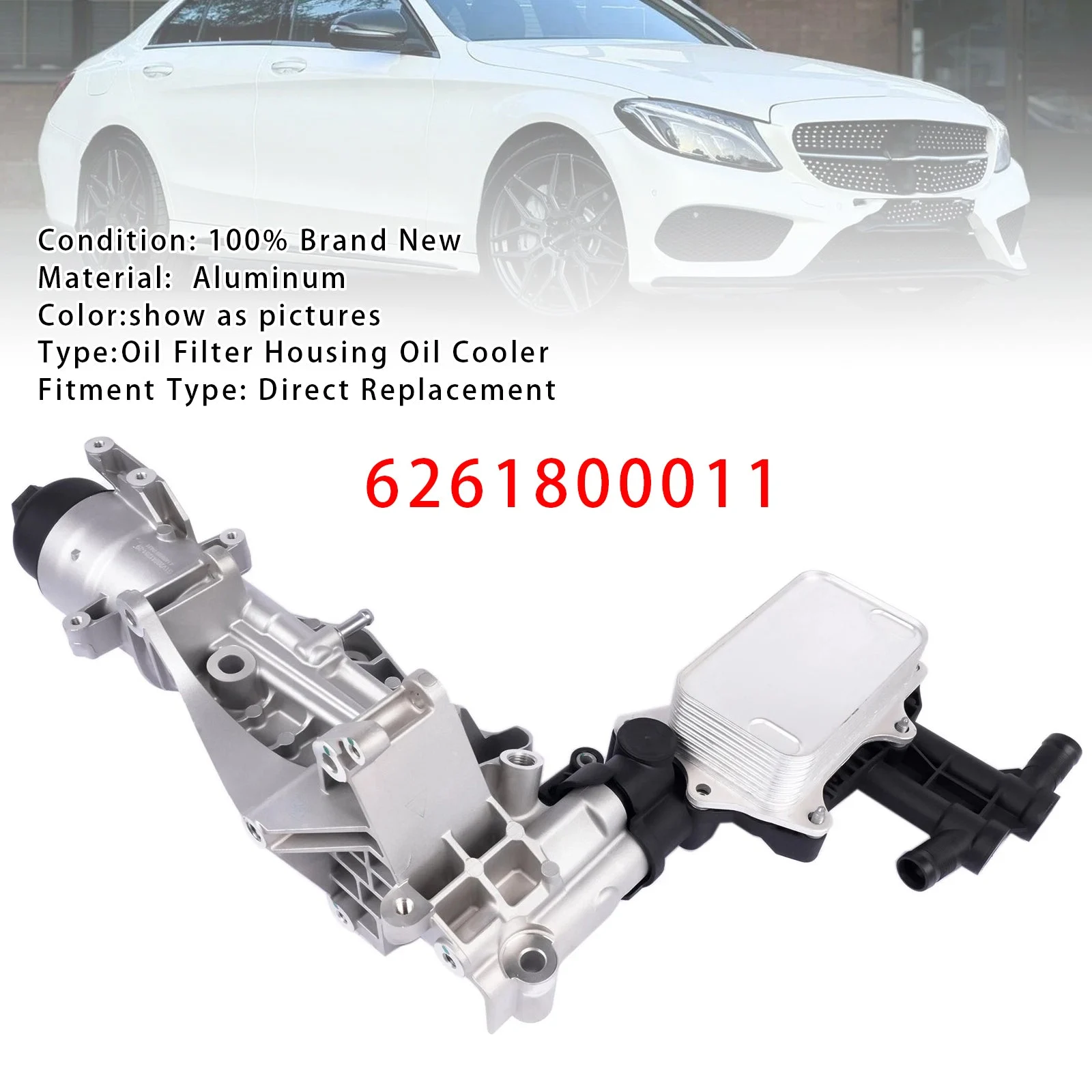 Oil Filter Housing Oil Cooler Assembly 6261800011 For Mercedes Benz C Class W205