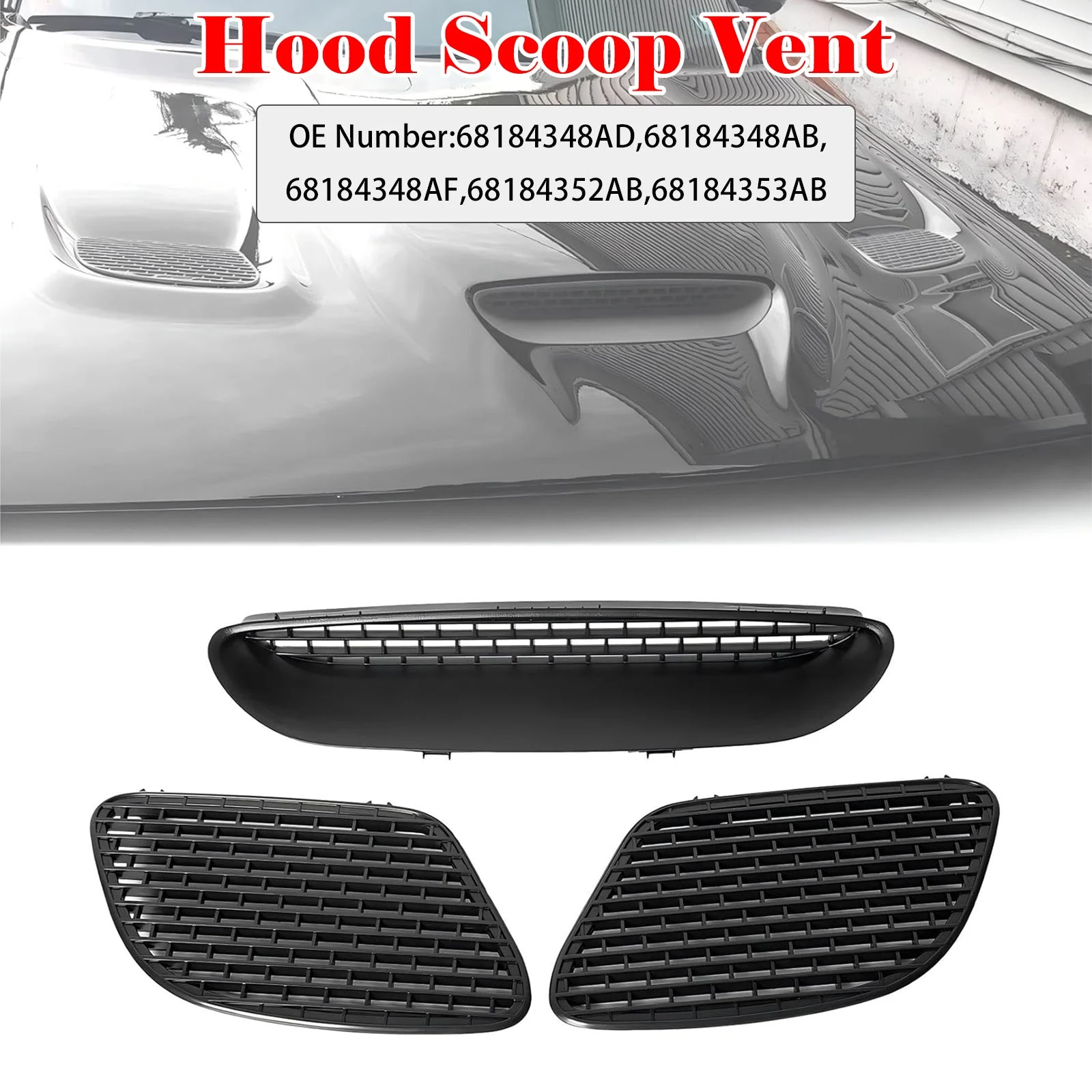 Hood Scoop Vent 68184348AD For Dodge Challenger SRT 15-18 R/T Scat 2019-2023