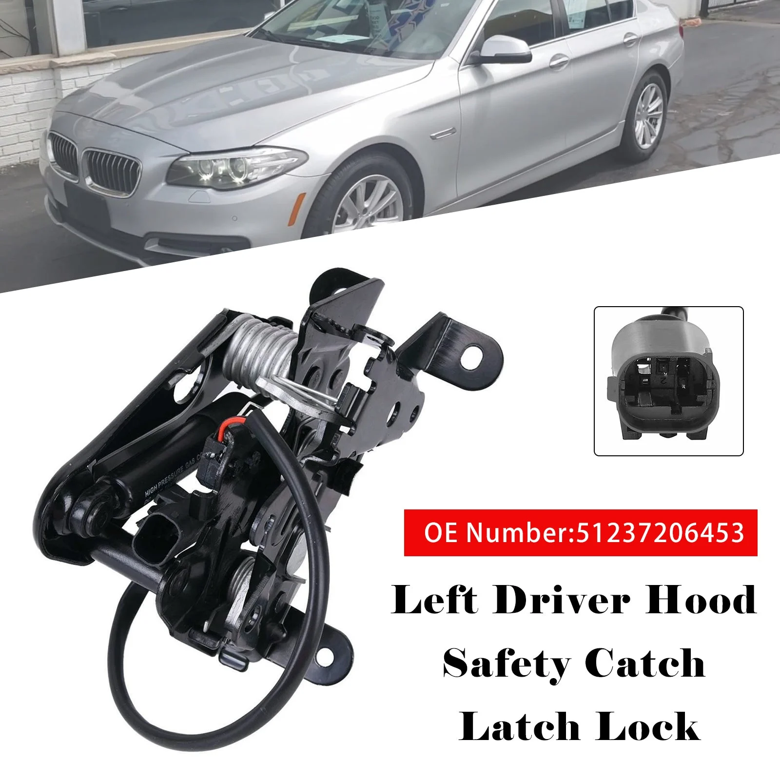 Left Hood Latch Lock 51237206453 For BMW 528 535 640 650 740 M5 M6 09-16
