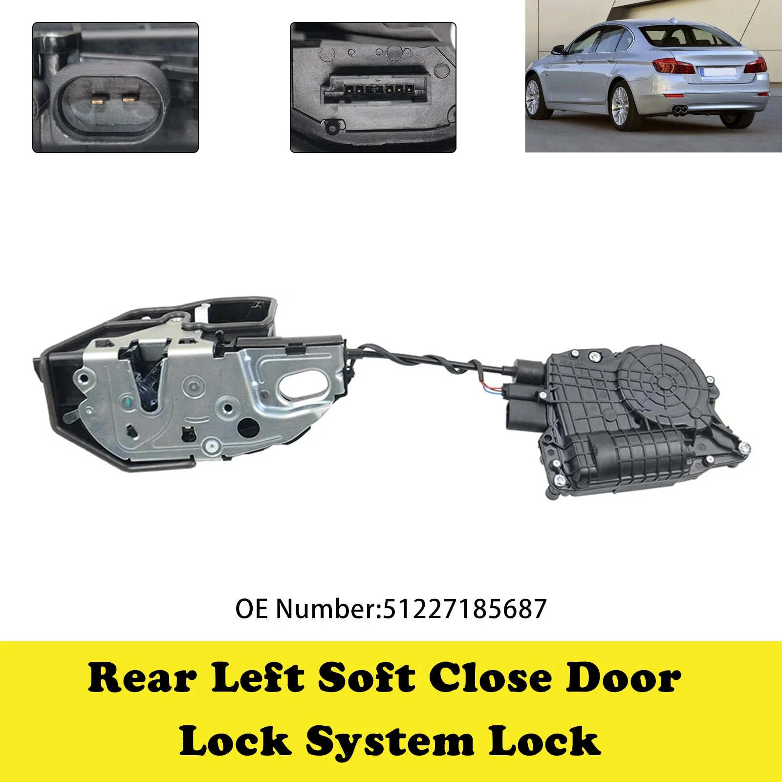 Rear Left Soft Close Door Lock 51227185687 For BMW 5 F10 F11 7 Series F01 F02