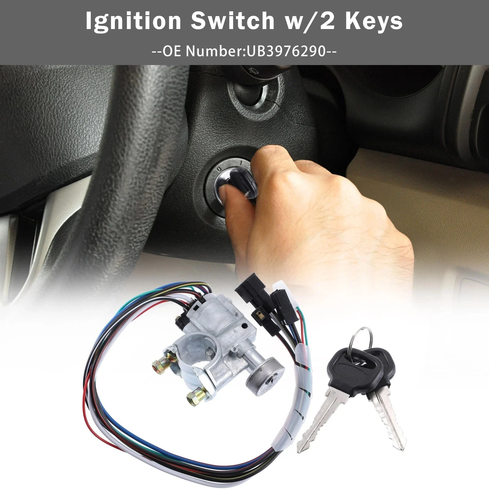 Ignition Switch w/2 Keys UB3976290 For Mazda Pickup B2000 B2200 B2600 1986-1993
